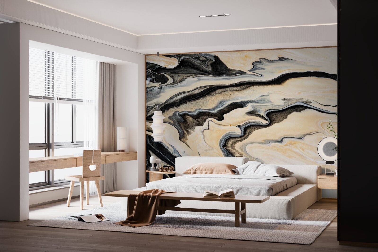 Papier peint fond en marbre dans une teinte beige lisse