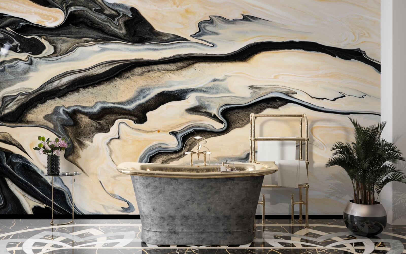 Papier peint fond en marbre dans une teinte beige lisse