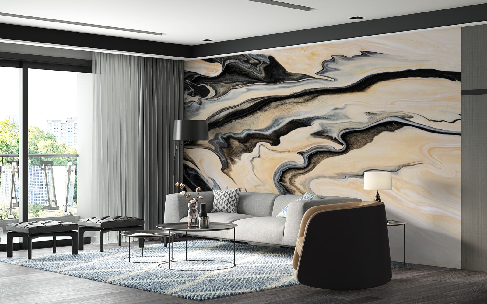 Papier peint fond en marbre dans une teinte beige lisse