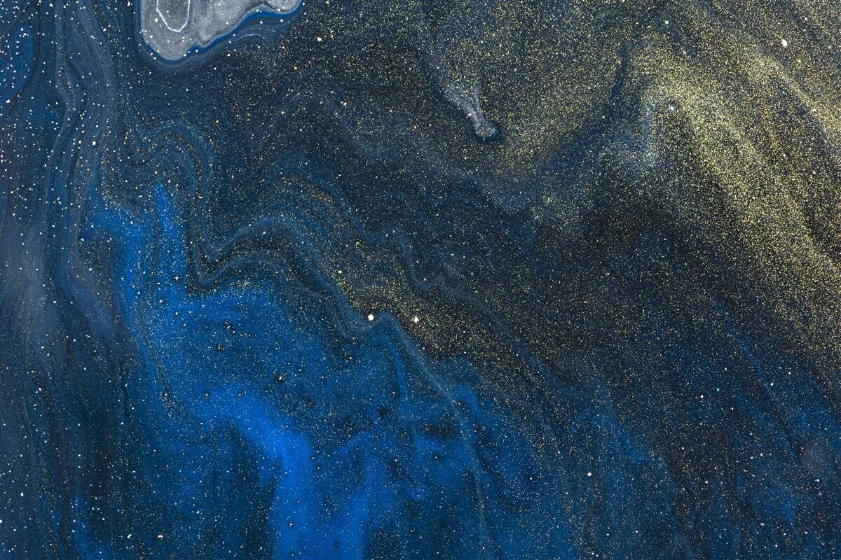 Papier peint poussière bleu-or