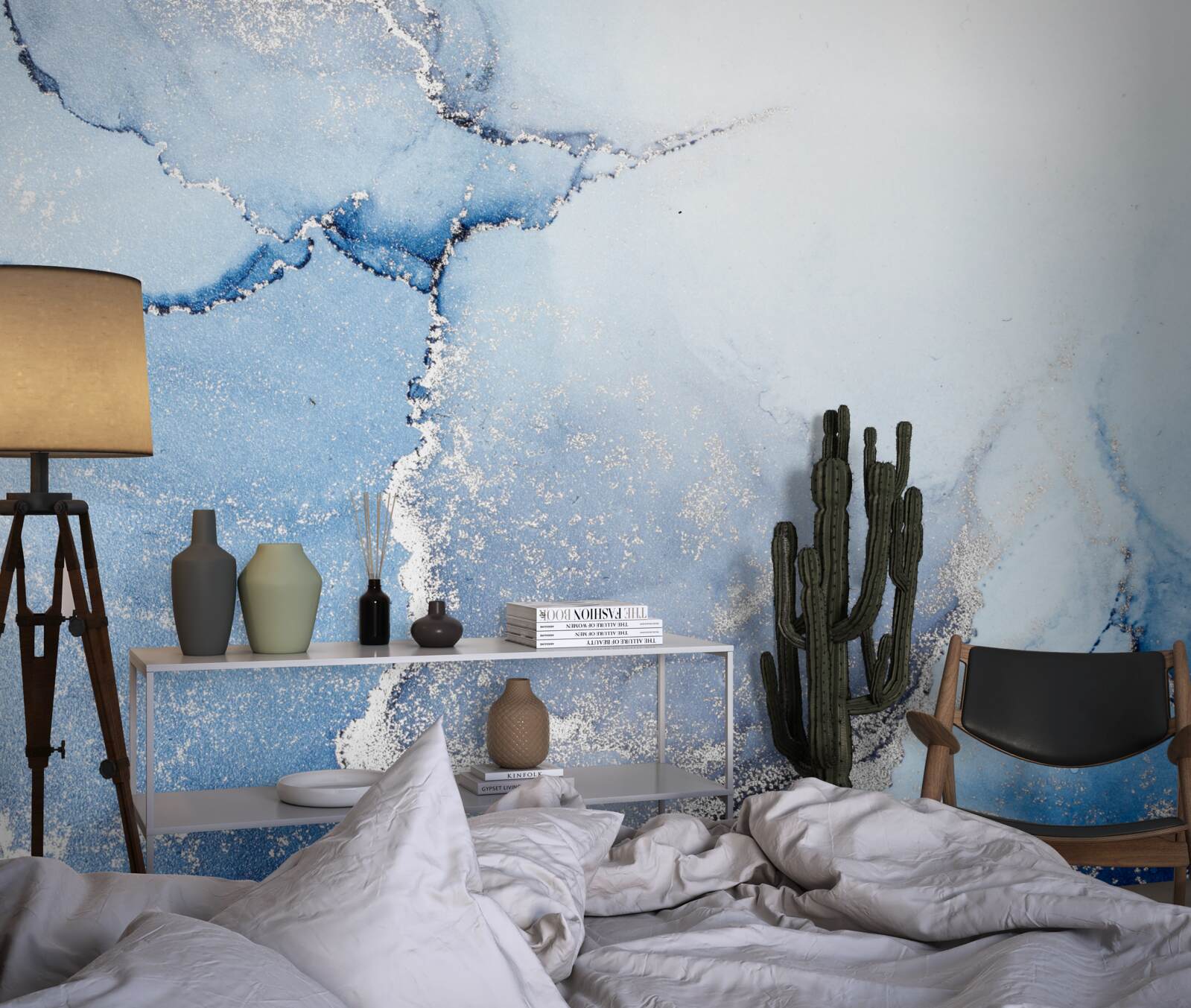 Papier peint fond abstrait dans des tons bleus doux