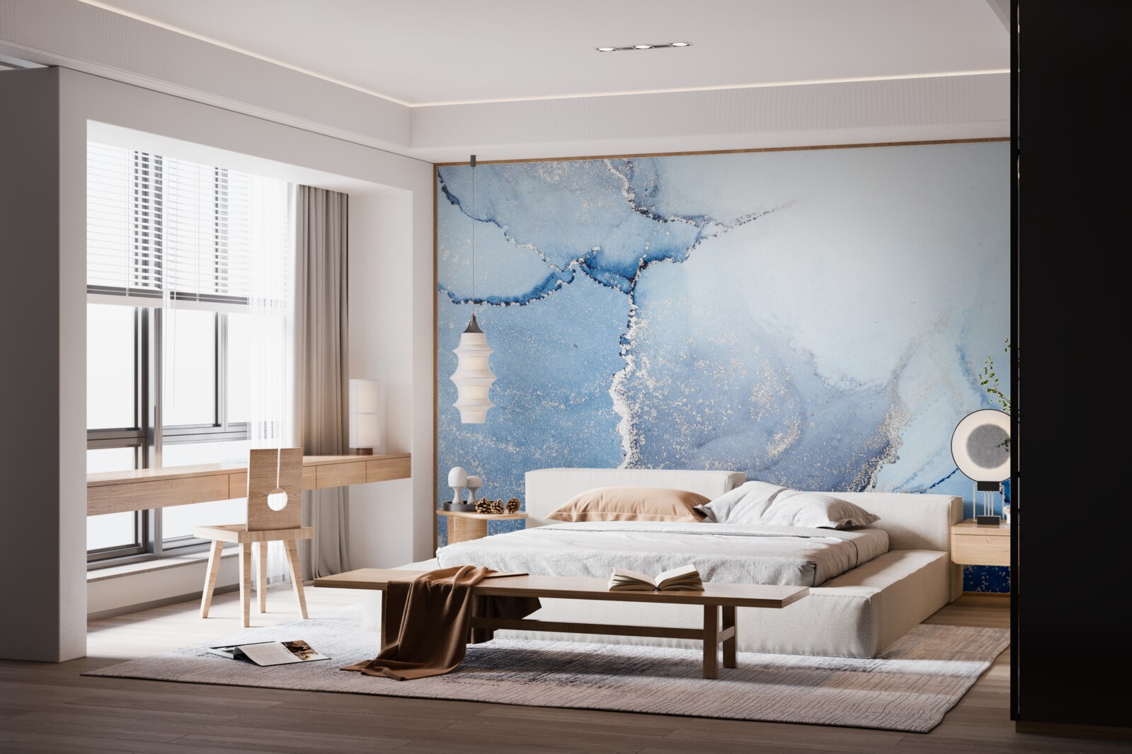 Papier peint fond abstrait dans des tons bleus doux