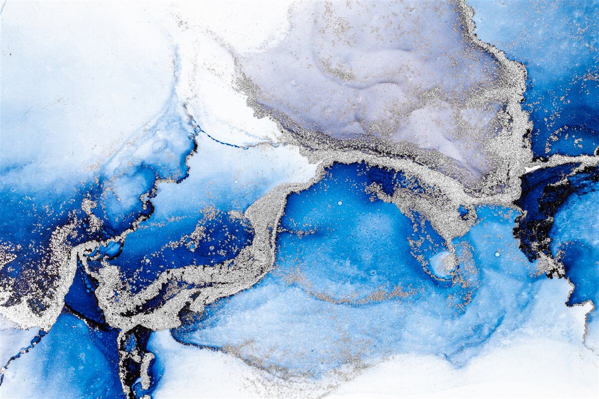 Papier peint fond abstrait extravagant dans une teinte bleue