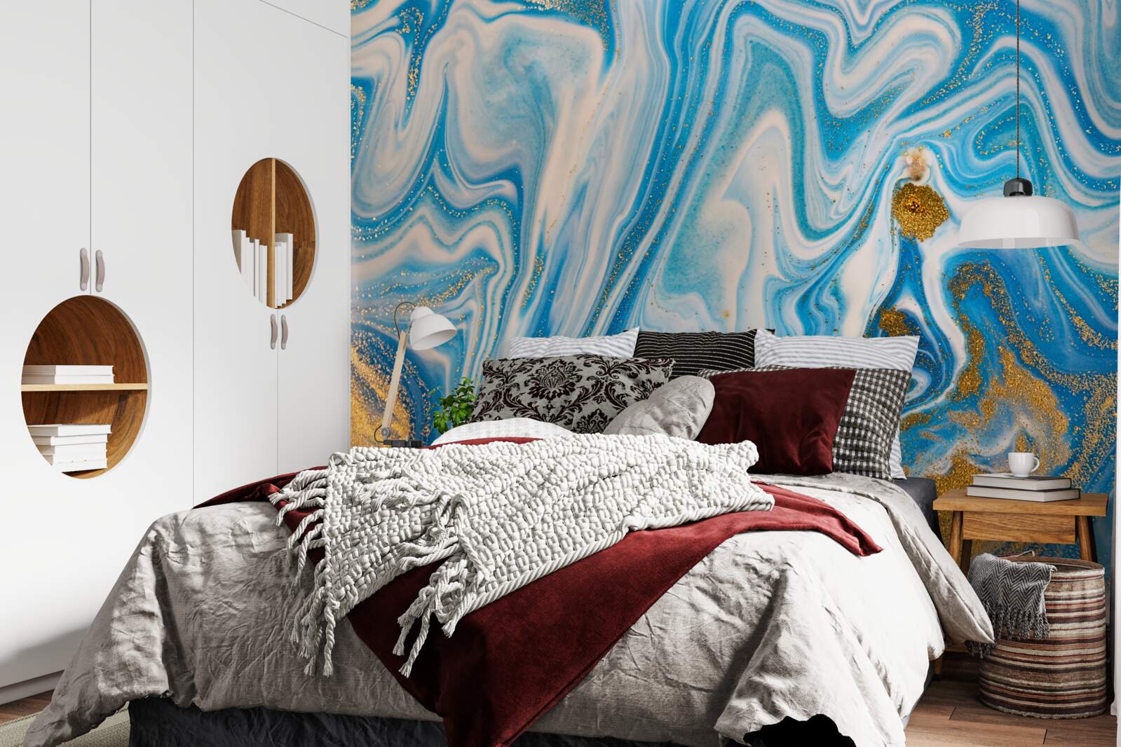 Papier peint le sable bleu sous une forme abstraite