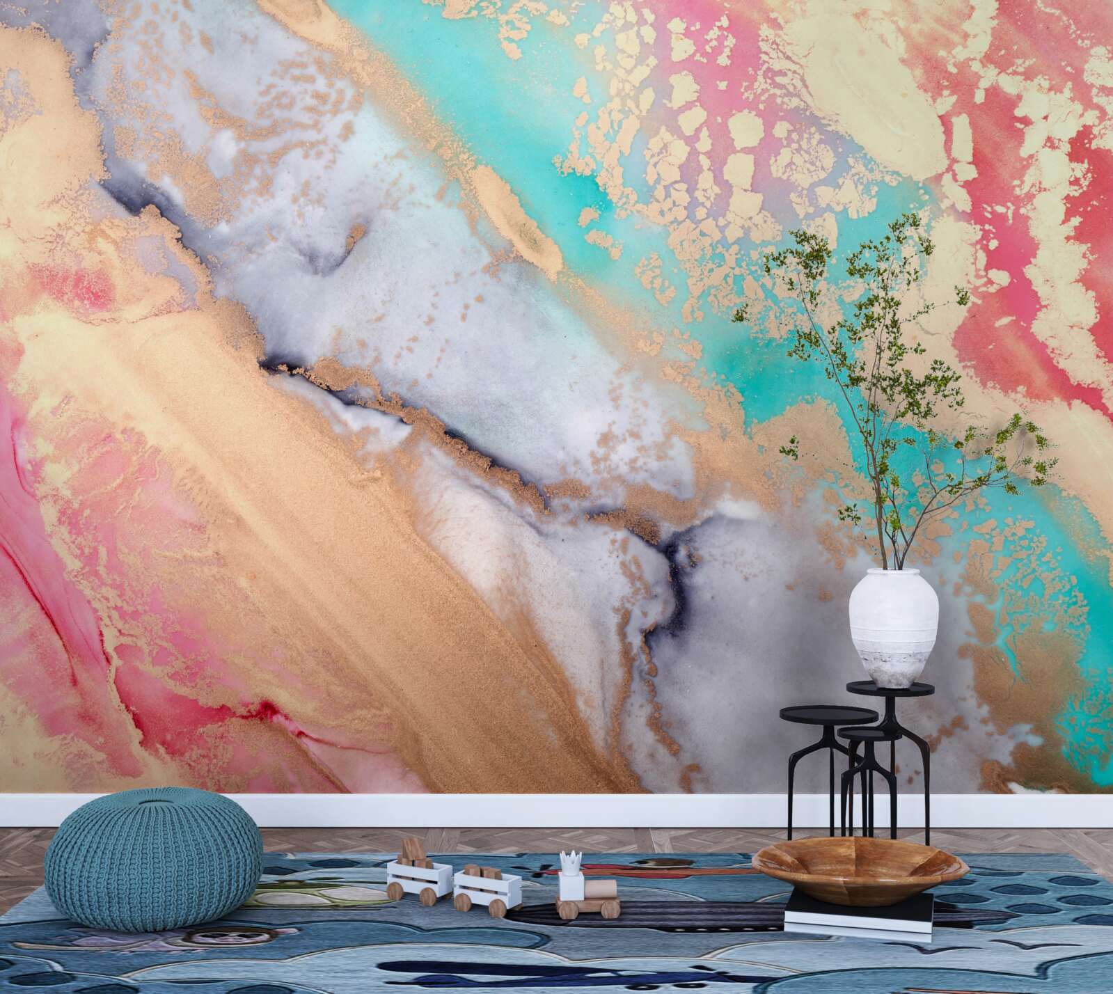 Papier peint encre aquarelle claire