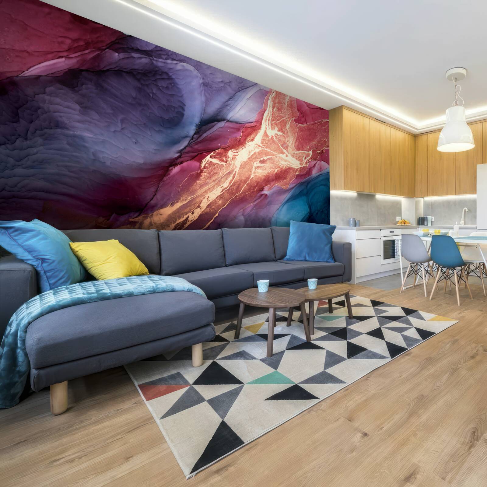 Papier peint fumée claire