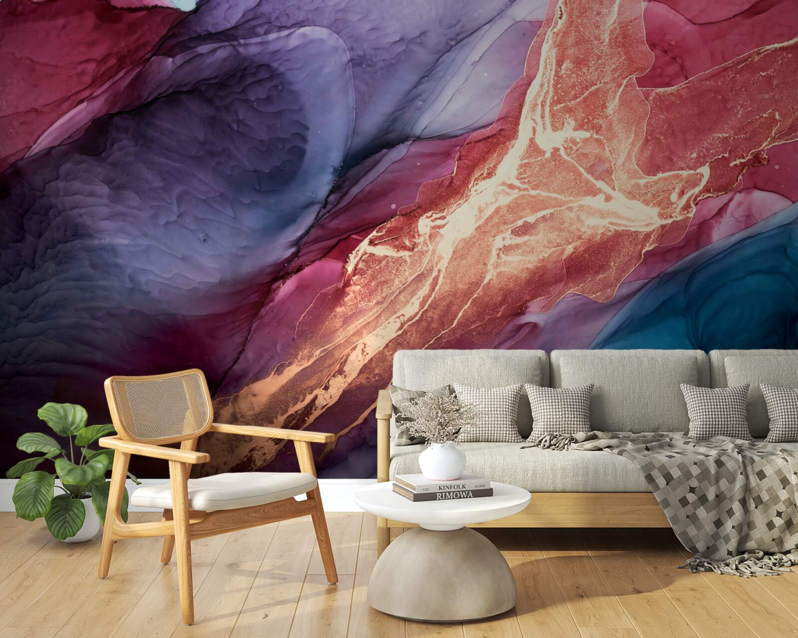 Papier peint fumée claire