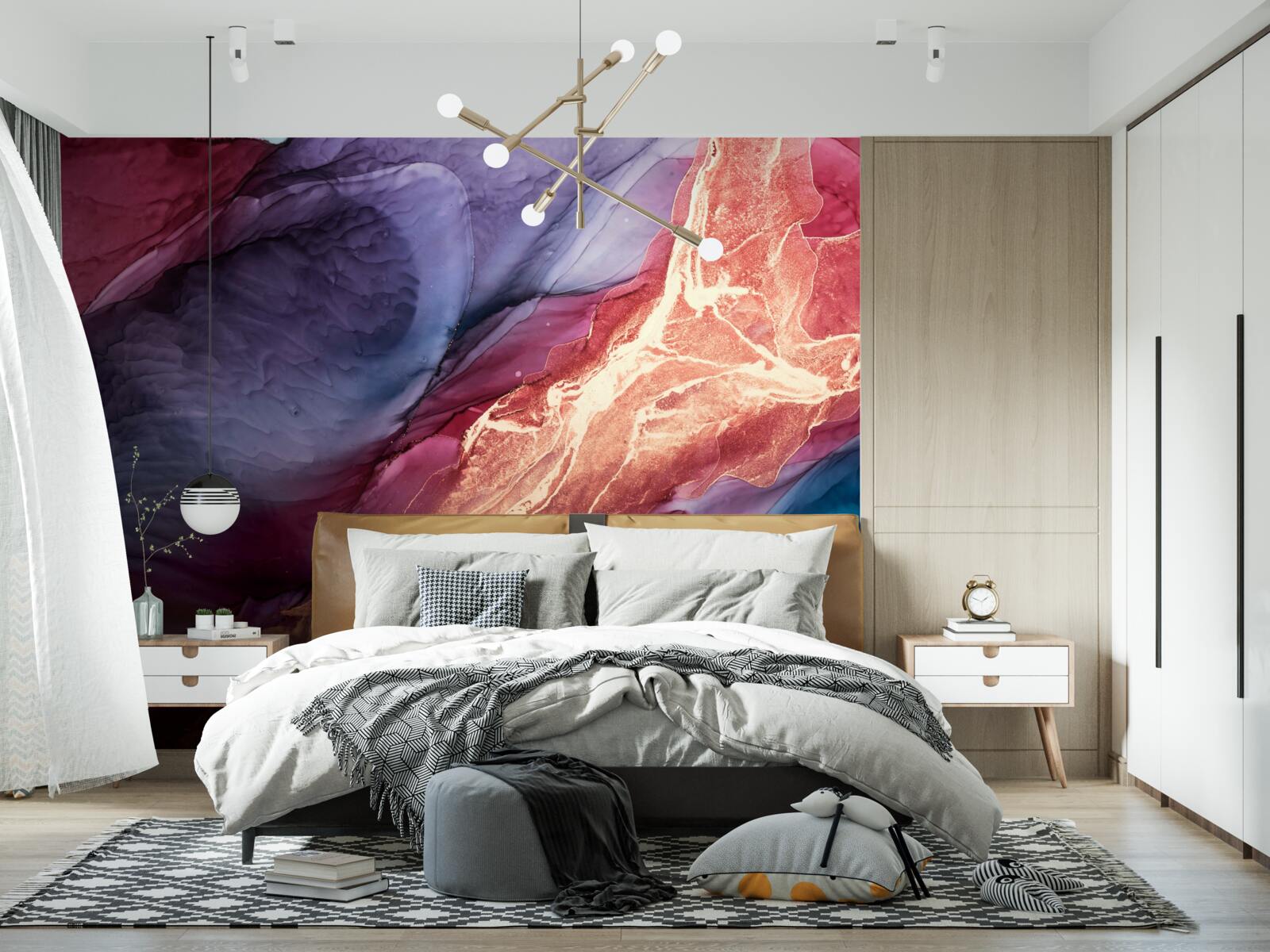 Papier peint fumée claire