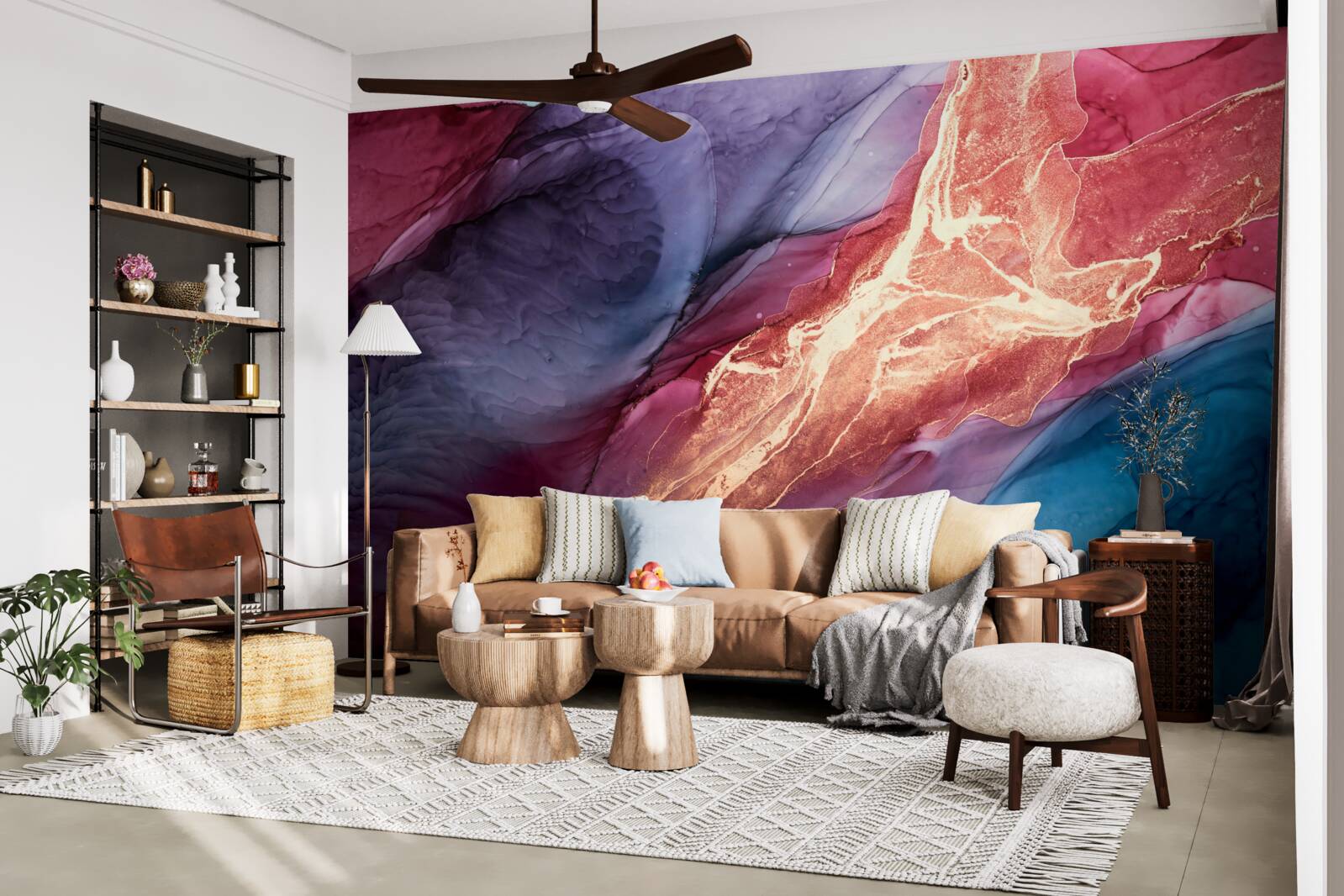 Papier peint fumée claire