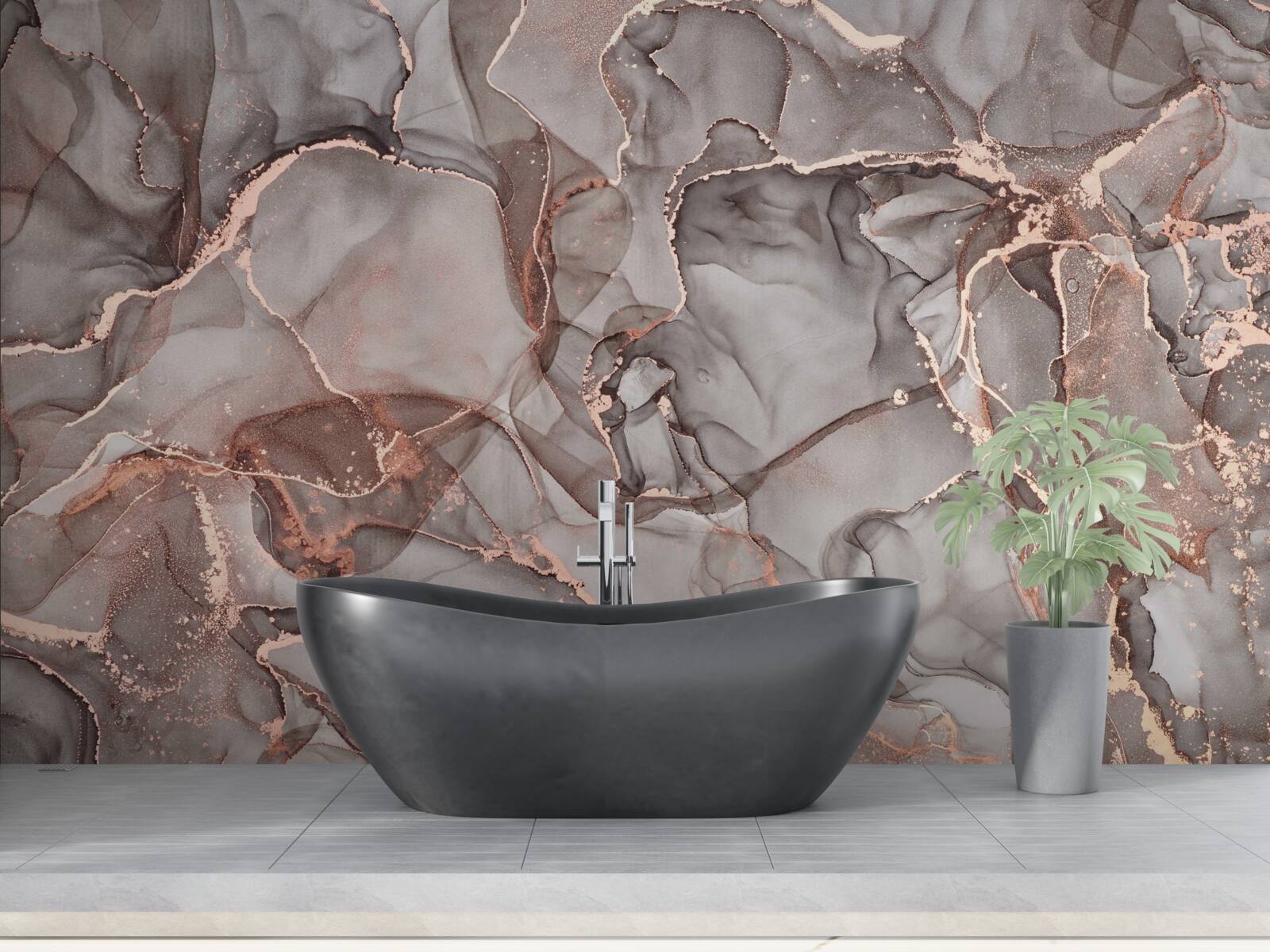 Papier peint liquide argenté humide