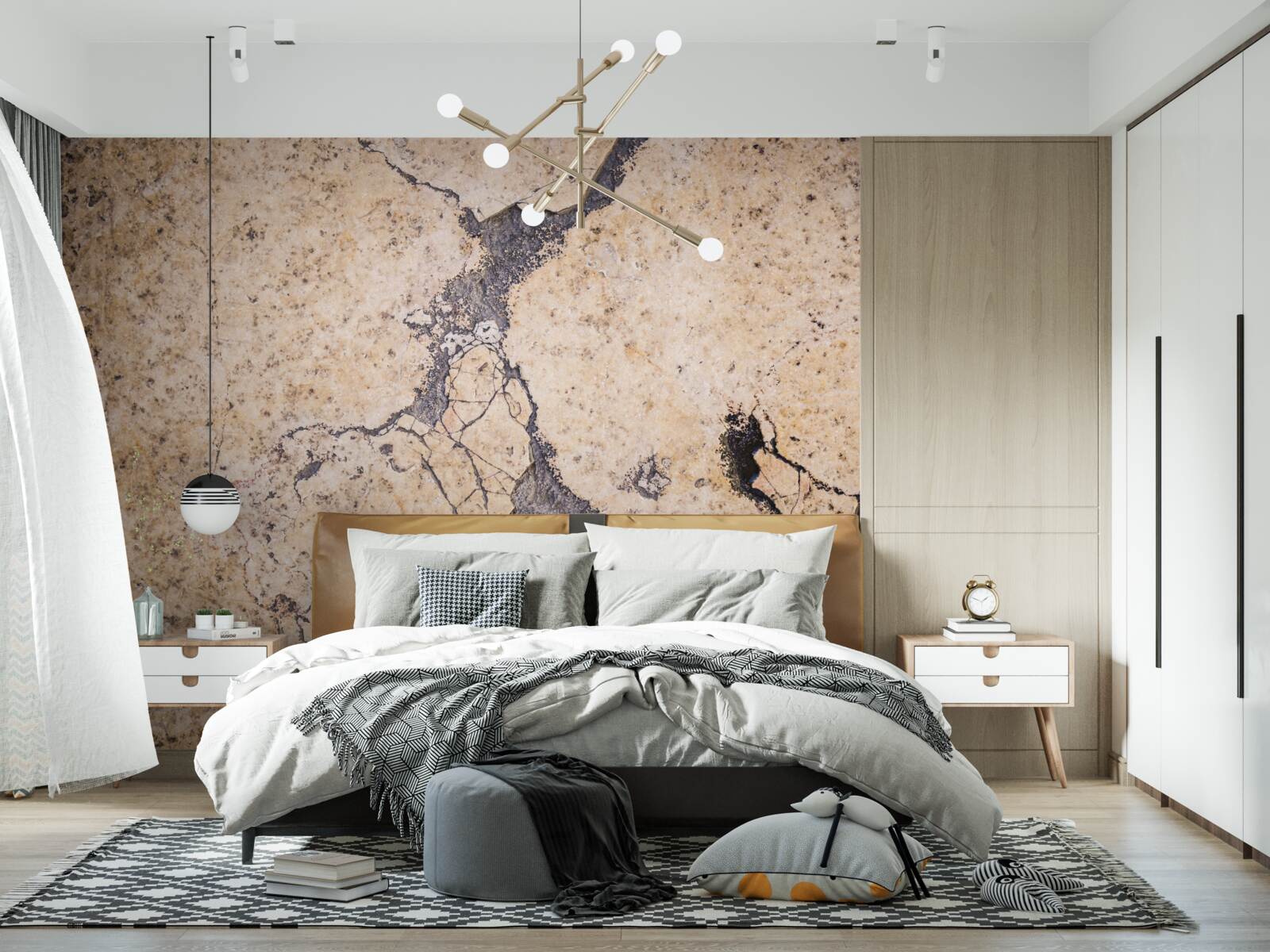 Papier peint abstraction vintage de sable