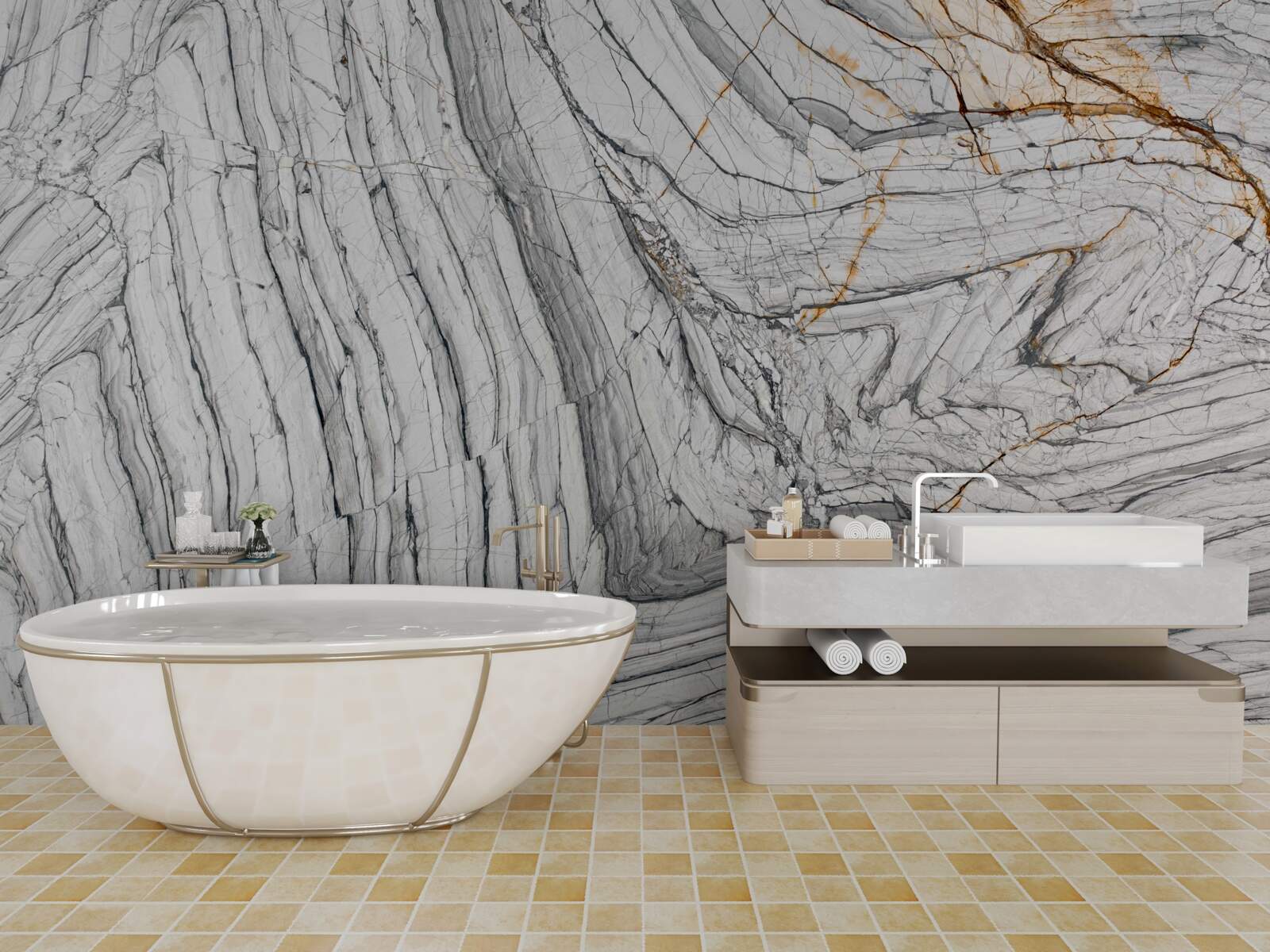 Papier peint l'alliage contient du quartzite