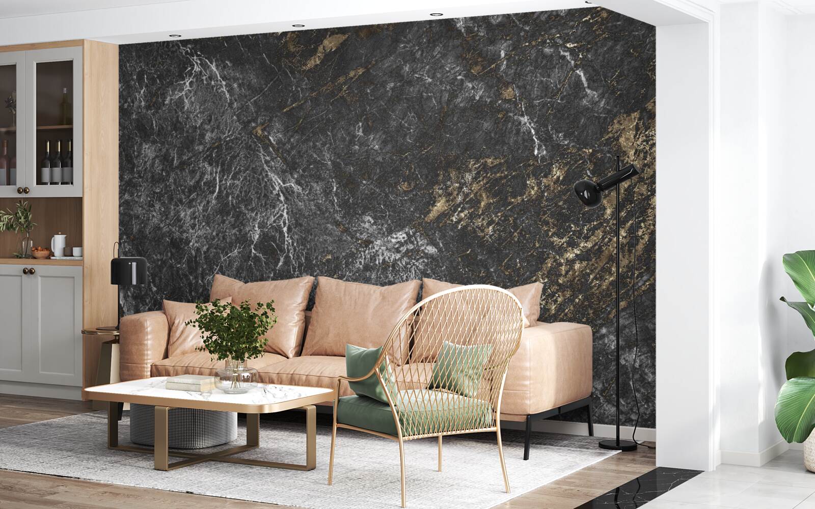 Papier peint fond de marbre gris