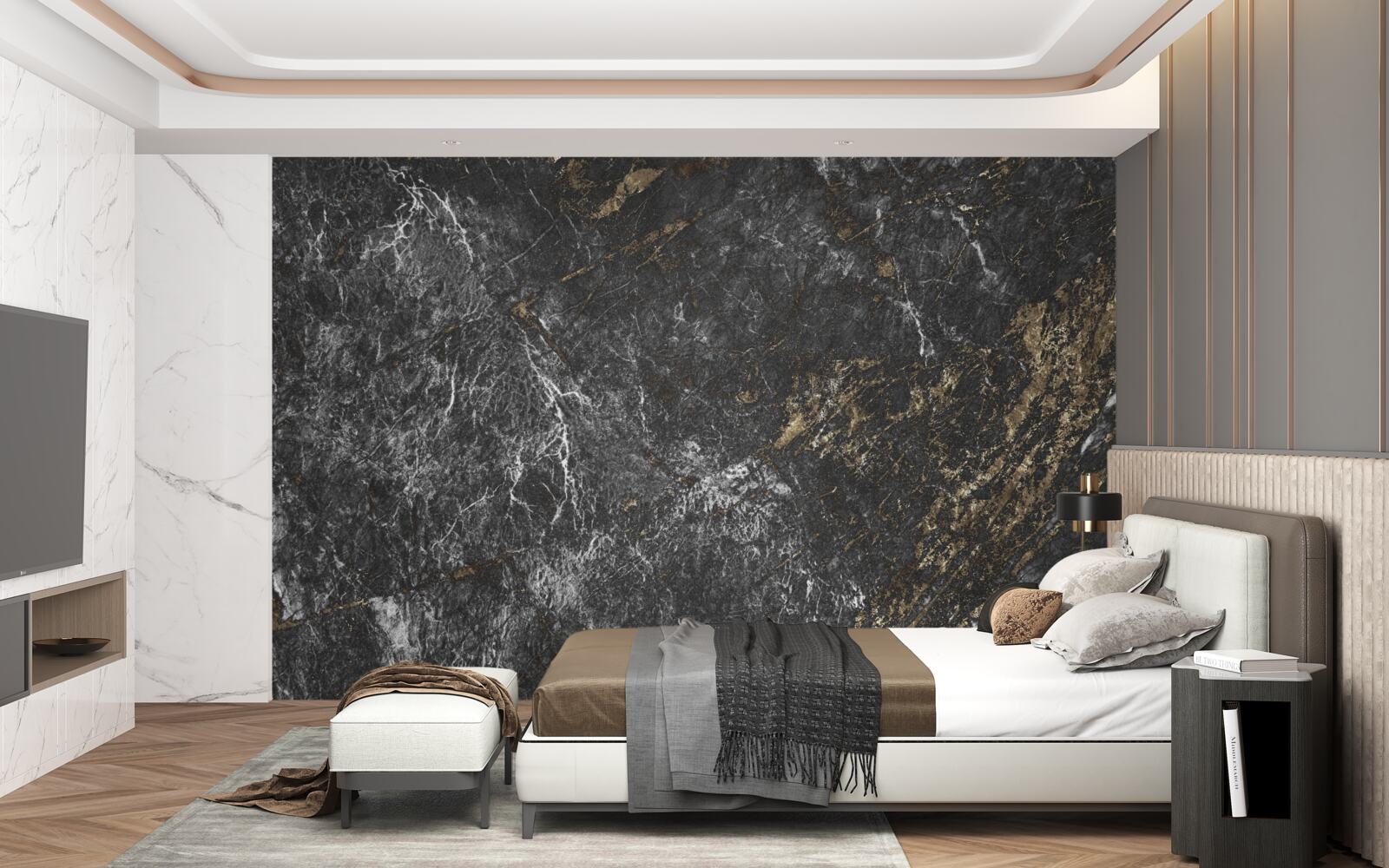 Papier peint fond de marbre gris