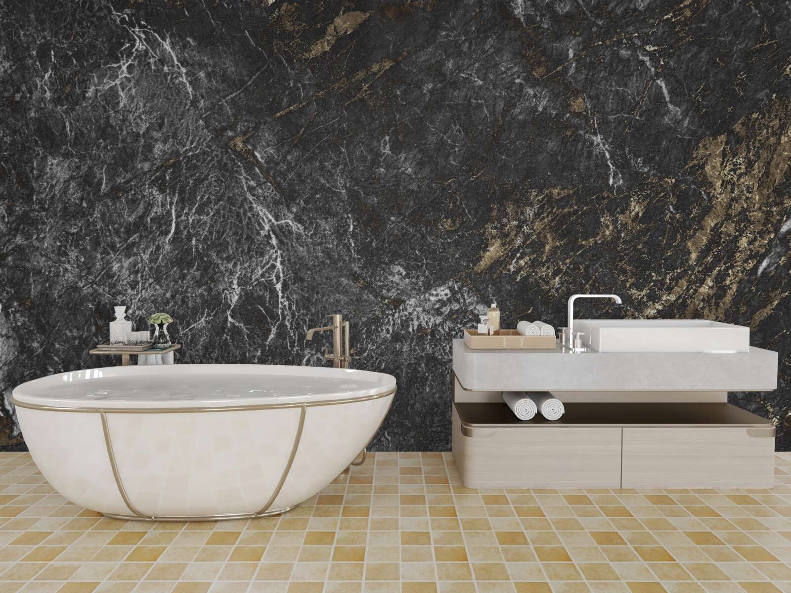 Papier peint fond de marbre gris