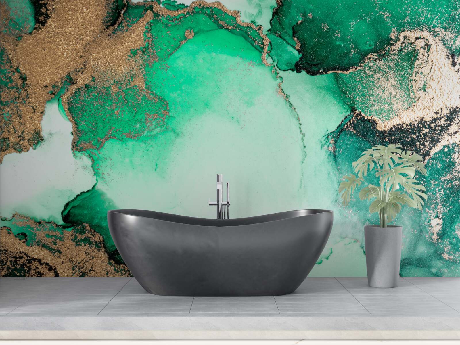 Papier peint fond abstrait vert doré