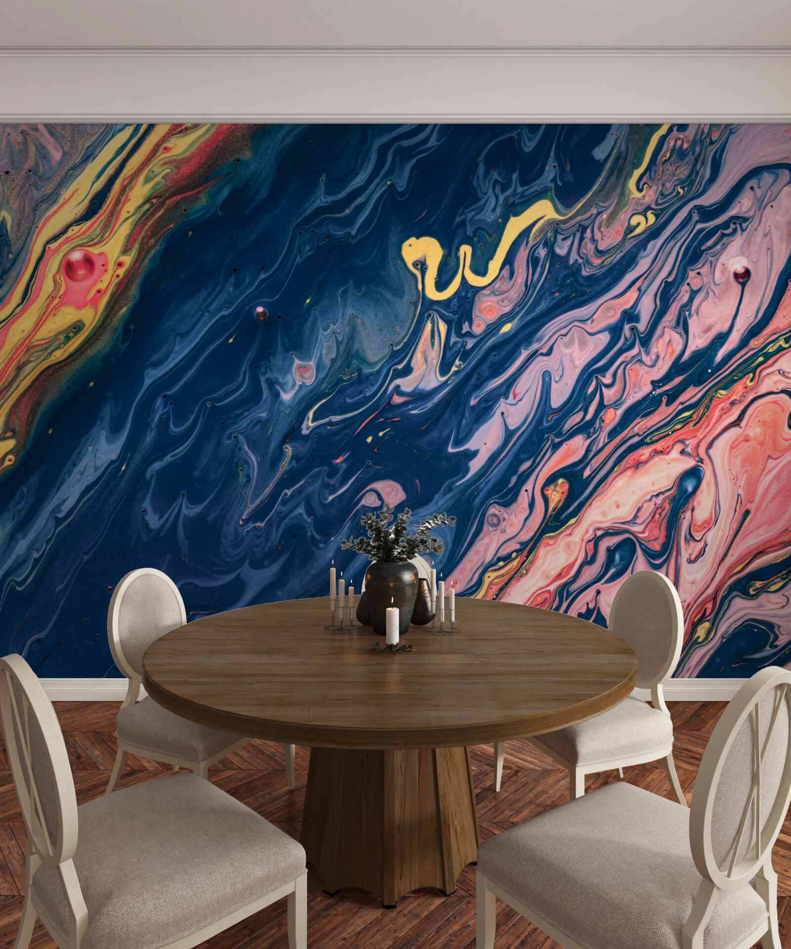 Papier peint taches d'huile importantes