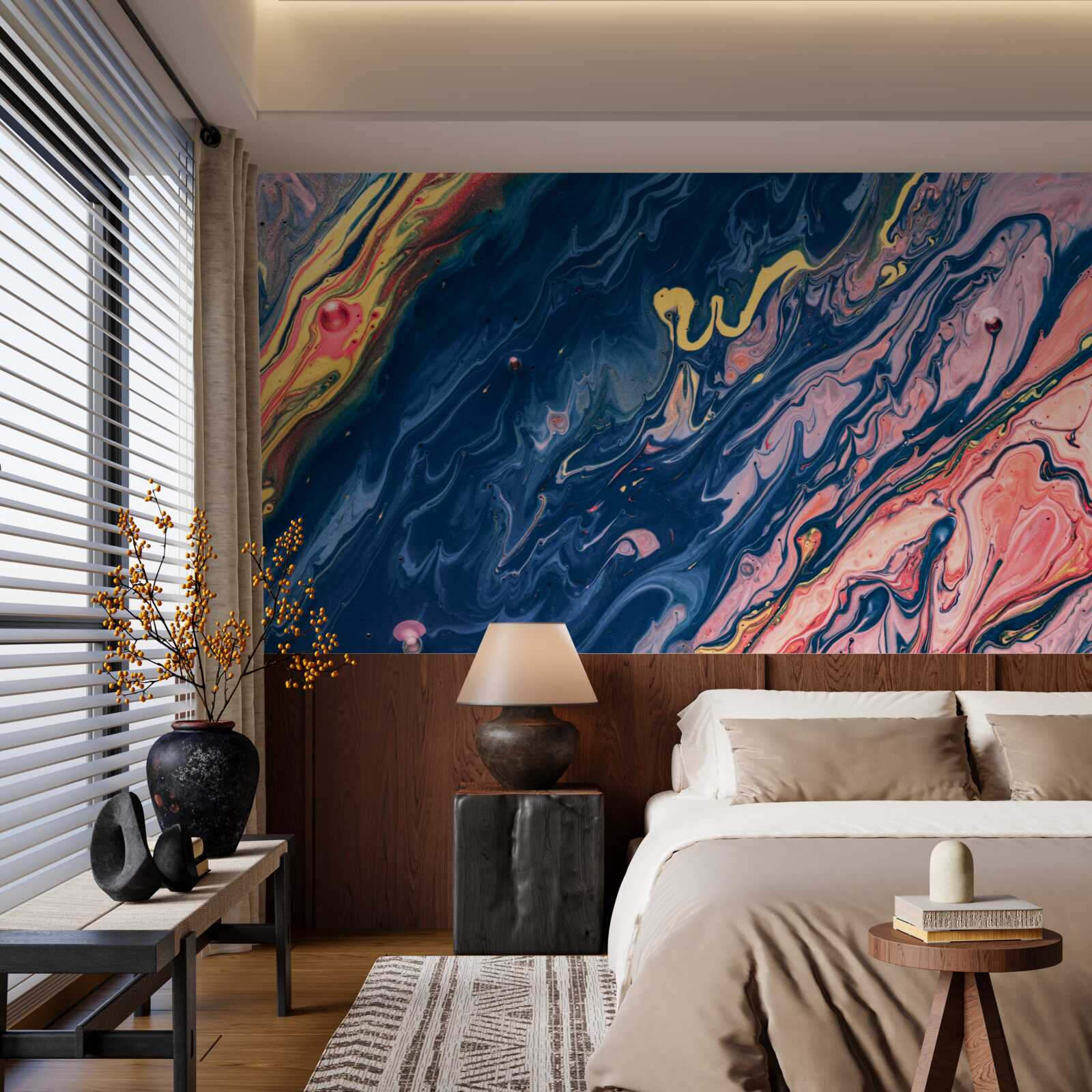 Papier peint taches d'huile importantes