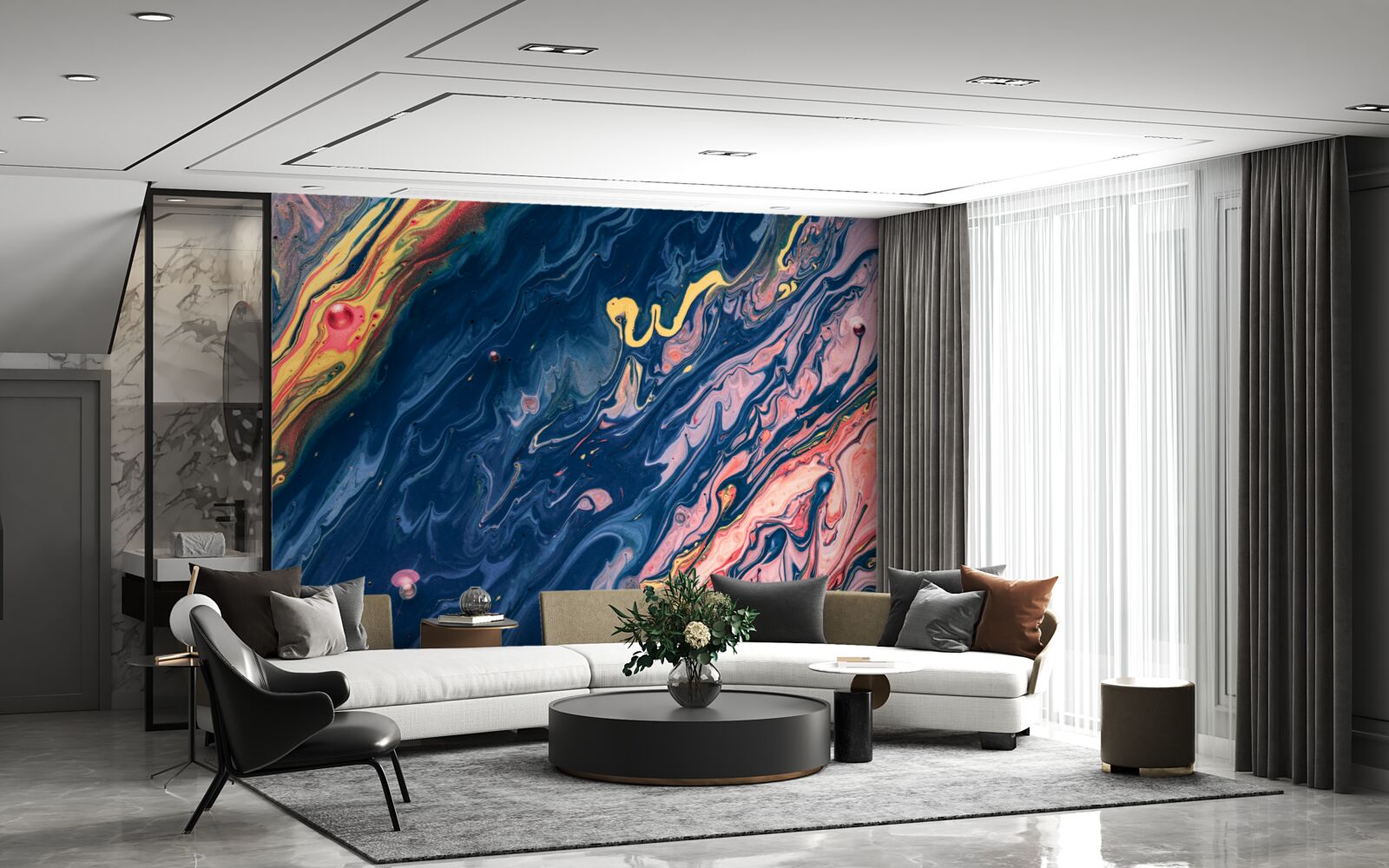 Papier peint taches d'huile importantes