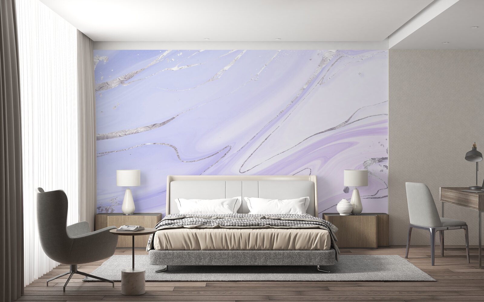 Papier peint marbre doux et fluide