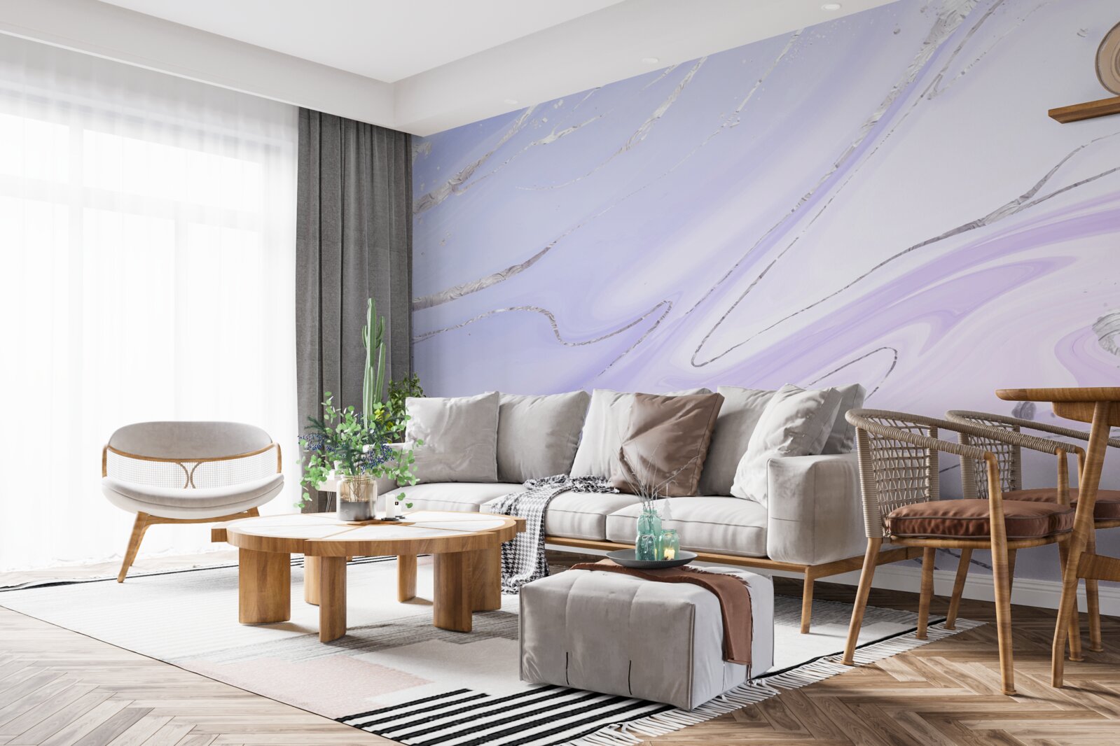 Papier peint marbre doux et fluide