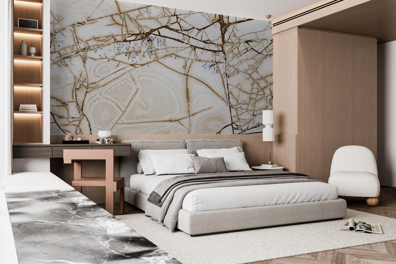 Papier peint fond avec marbre clair fissuré