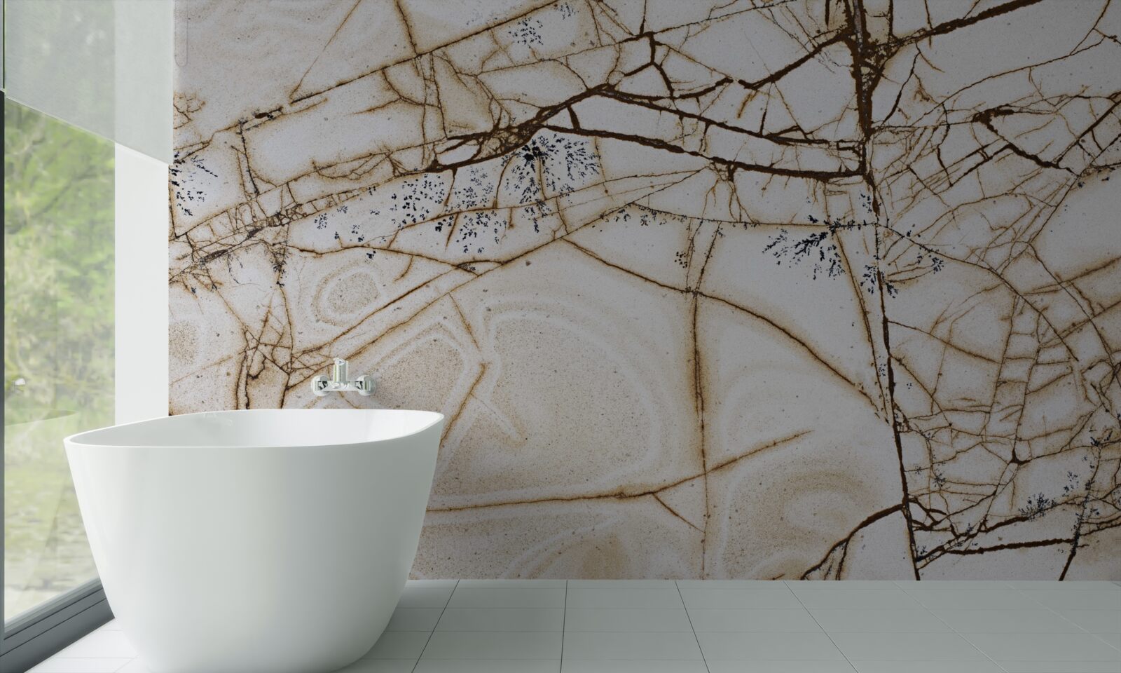 Papier peint fond avec marbre clair fissuré