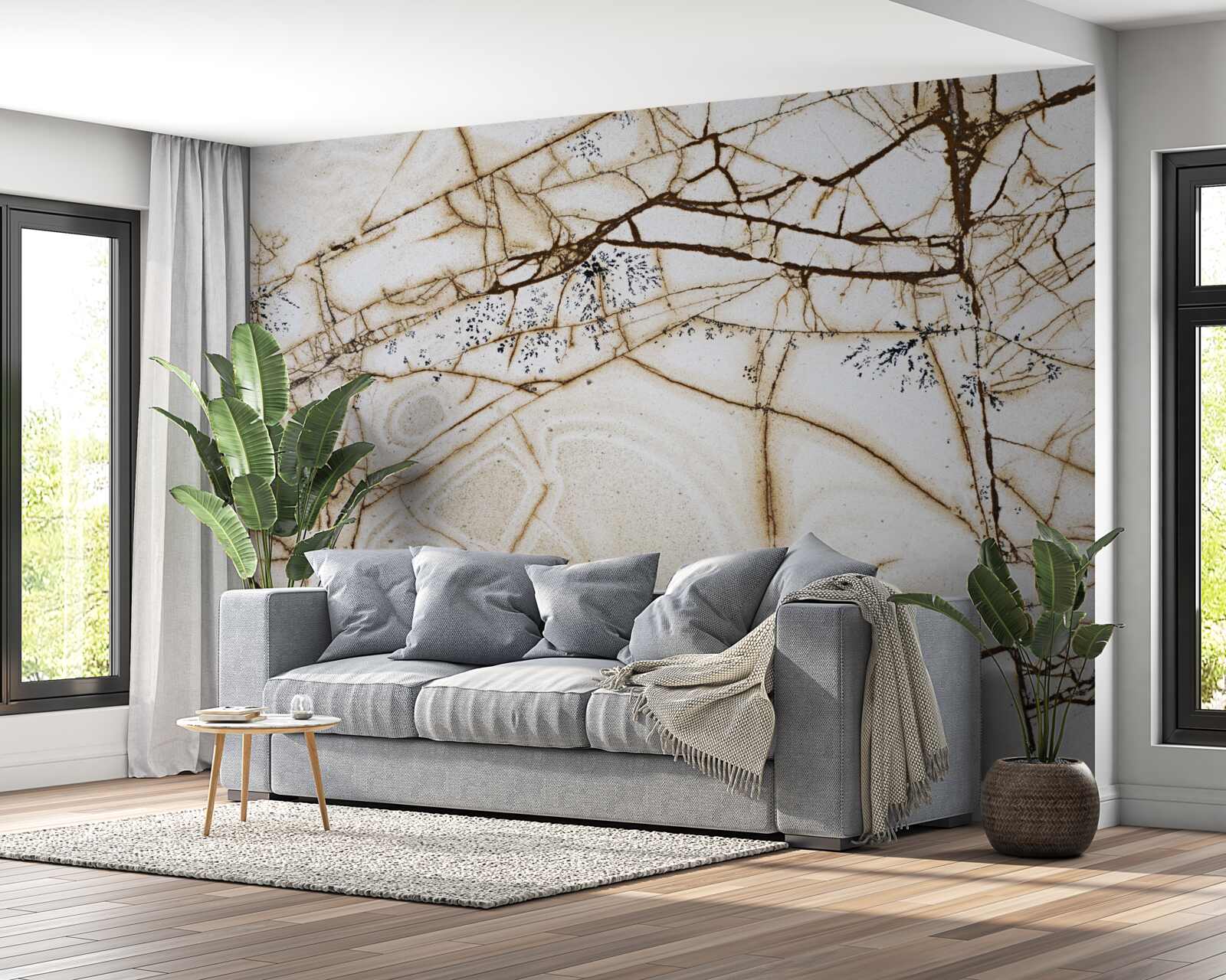 Papier peint fond avec marbre clair fissuré