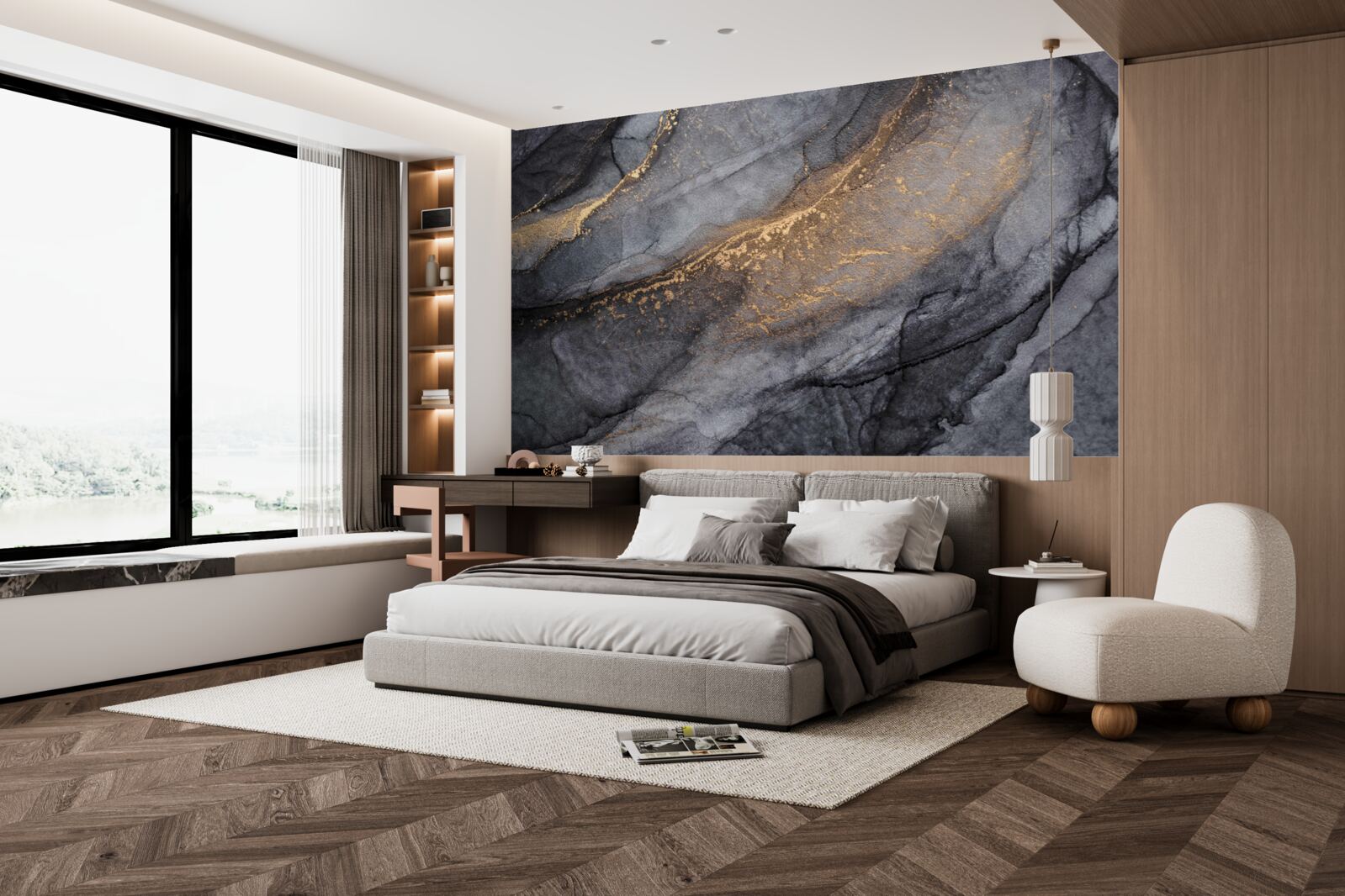 Papier peint marbre abstrait exclusif