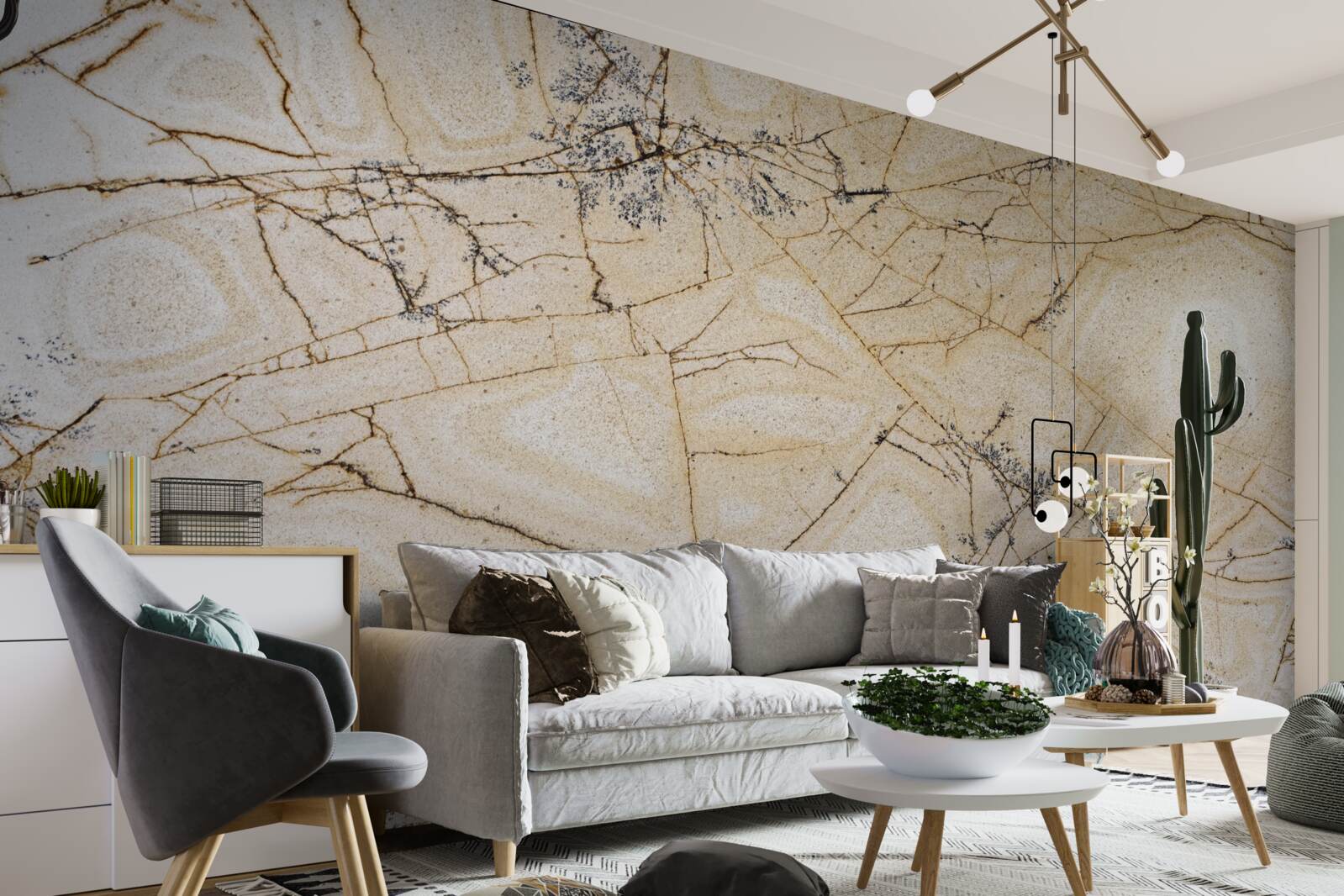 Papier peint la beauté du quartzite clair