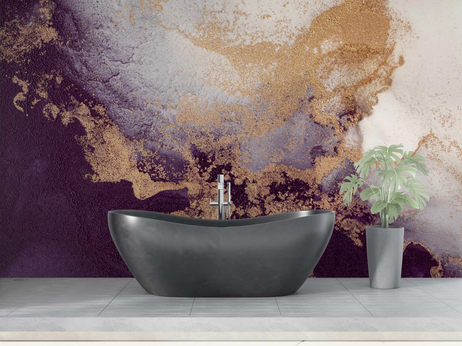 Papier peint or et violet image