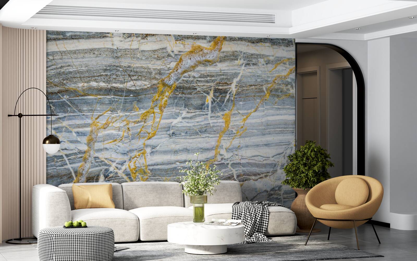 Papier peint marbre onyx