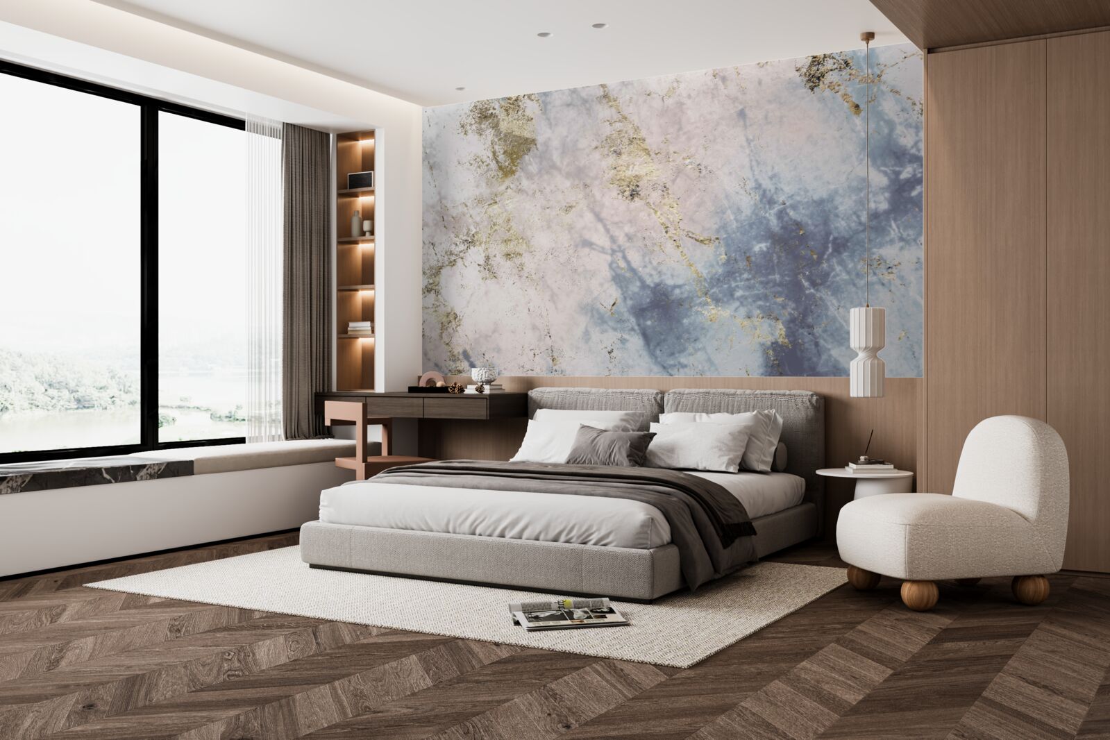 Papier peint pierre marbrière flexible