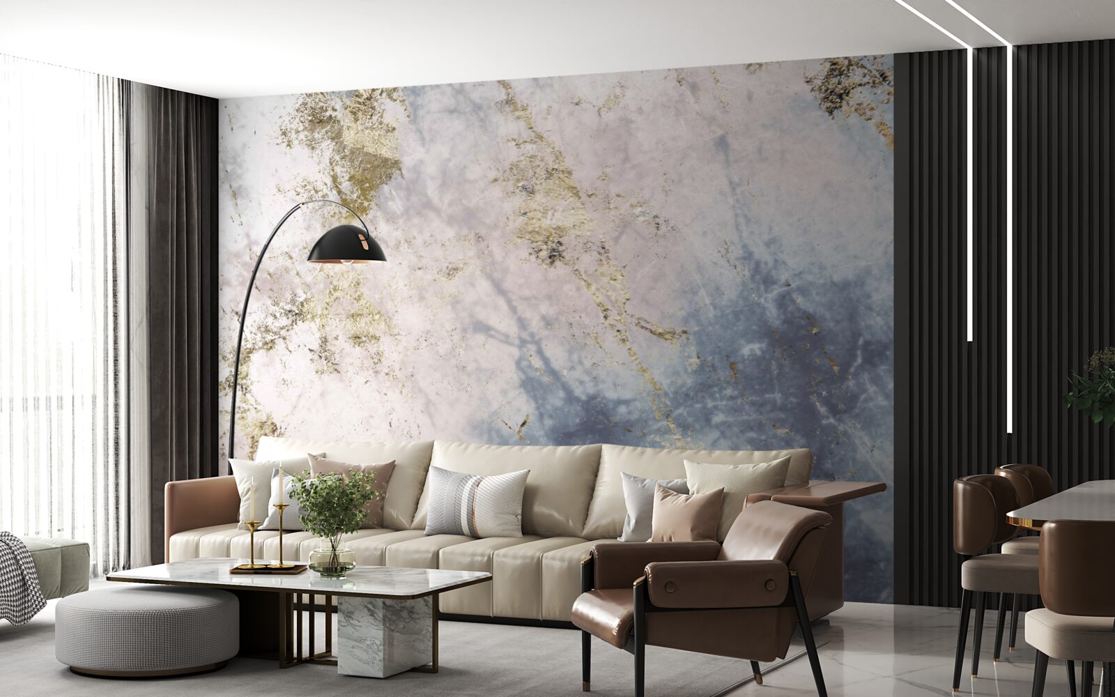 Papier peint pierre marbrière flexible