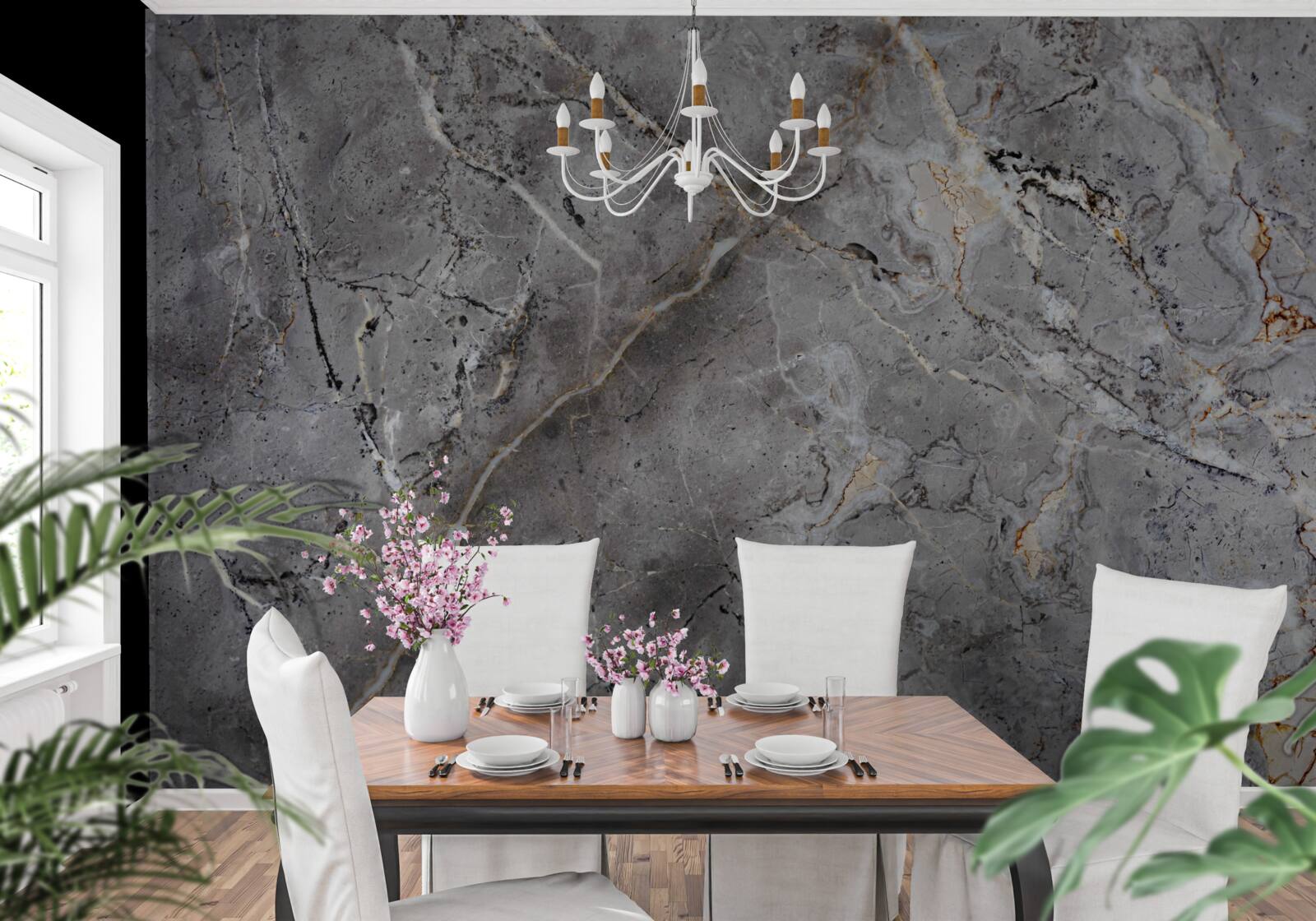 Papier peint marbre gris texture rugueuse