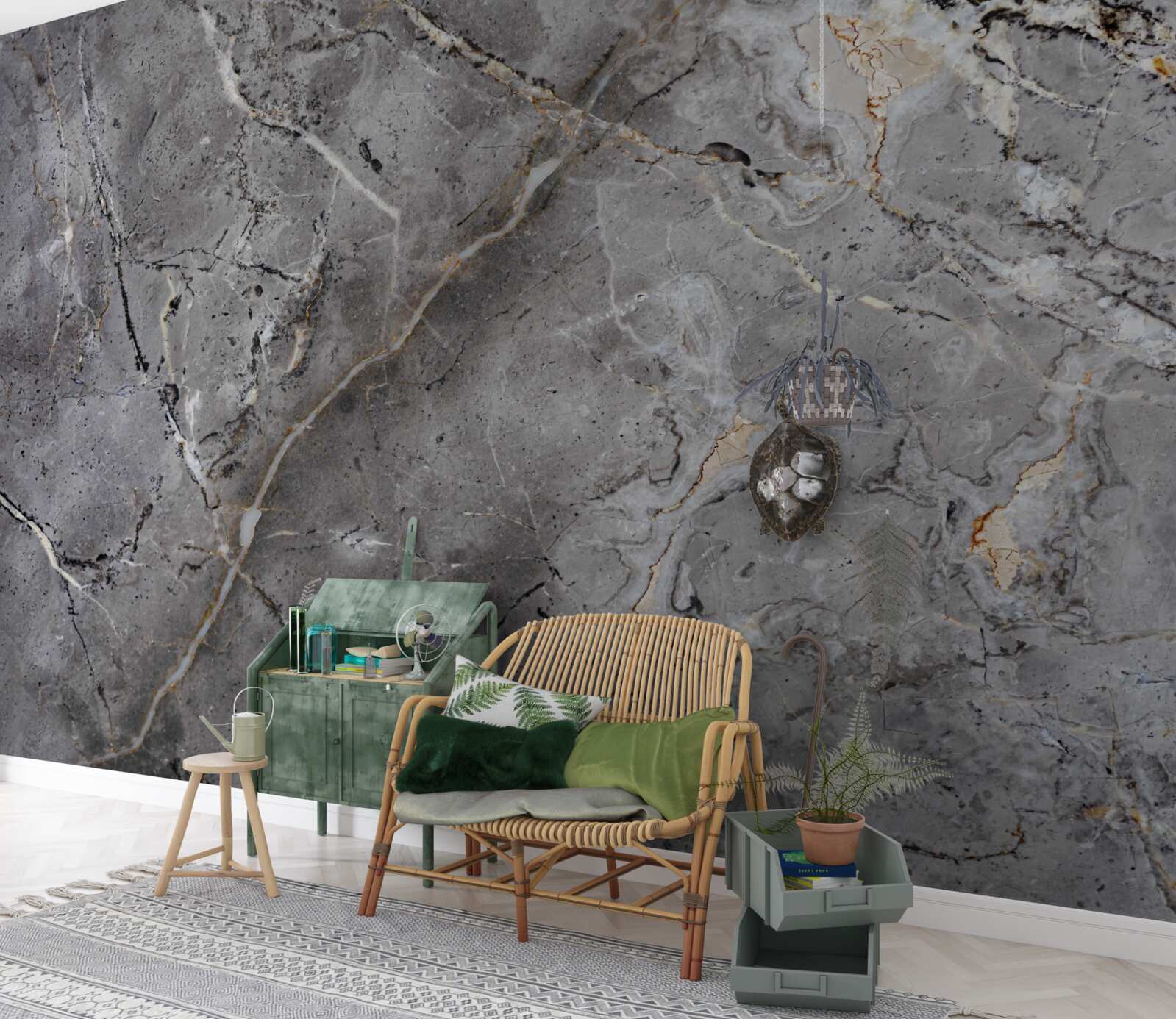 Papier peint marbre gris texture rugueuse