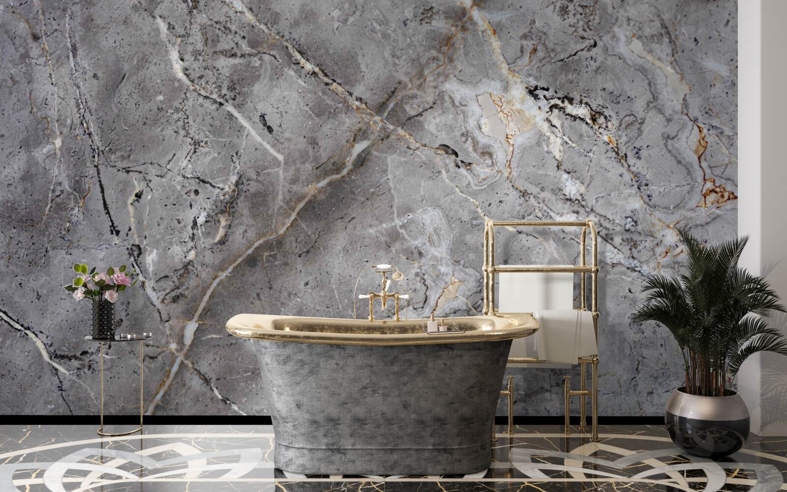 Papier peint marbre gris texture rugueuse