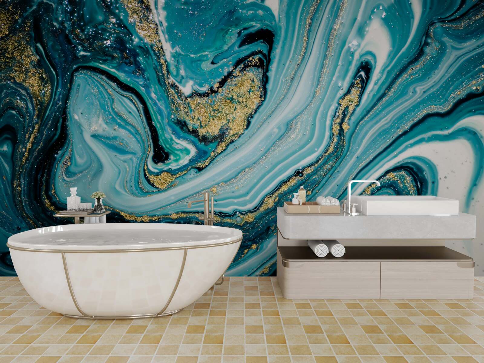 Papier peint l'étendue luxuriante de la mer profonde