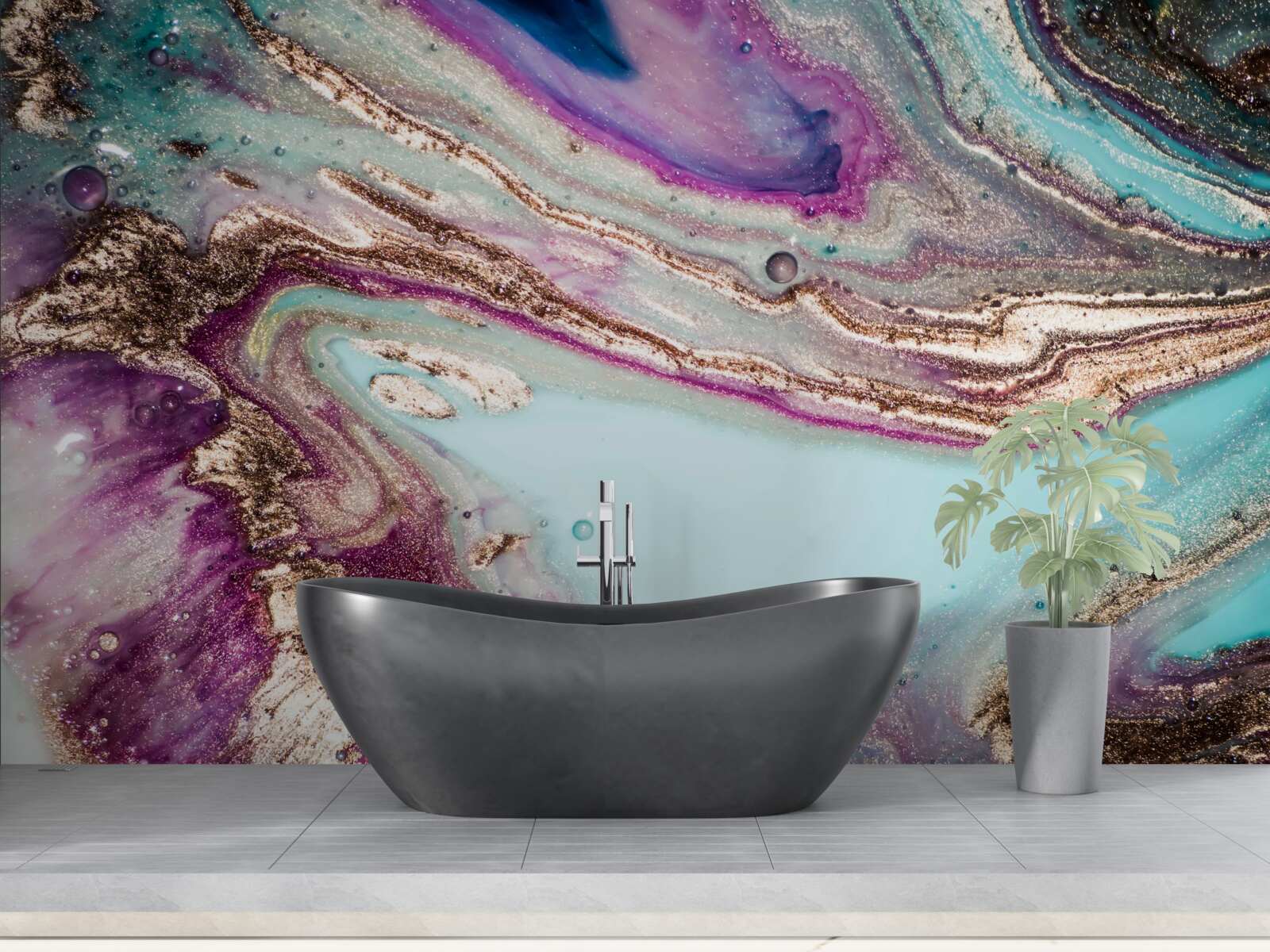 Papier peint liquides clairs et essentiels