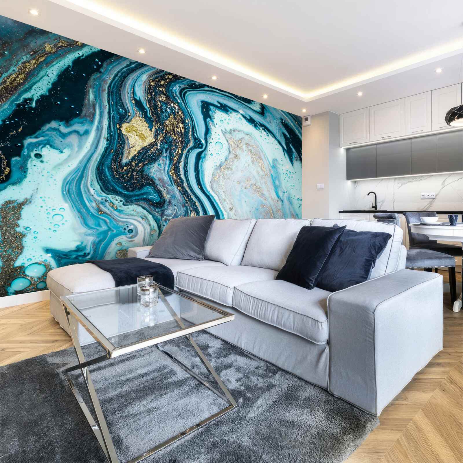 Papier peint imitation de la pierre turquoise