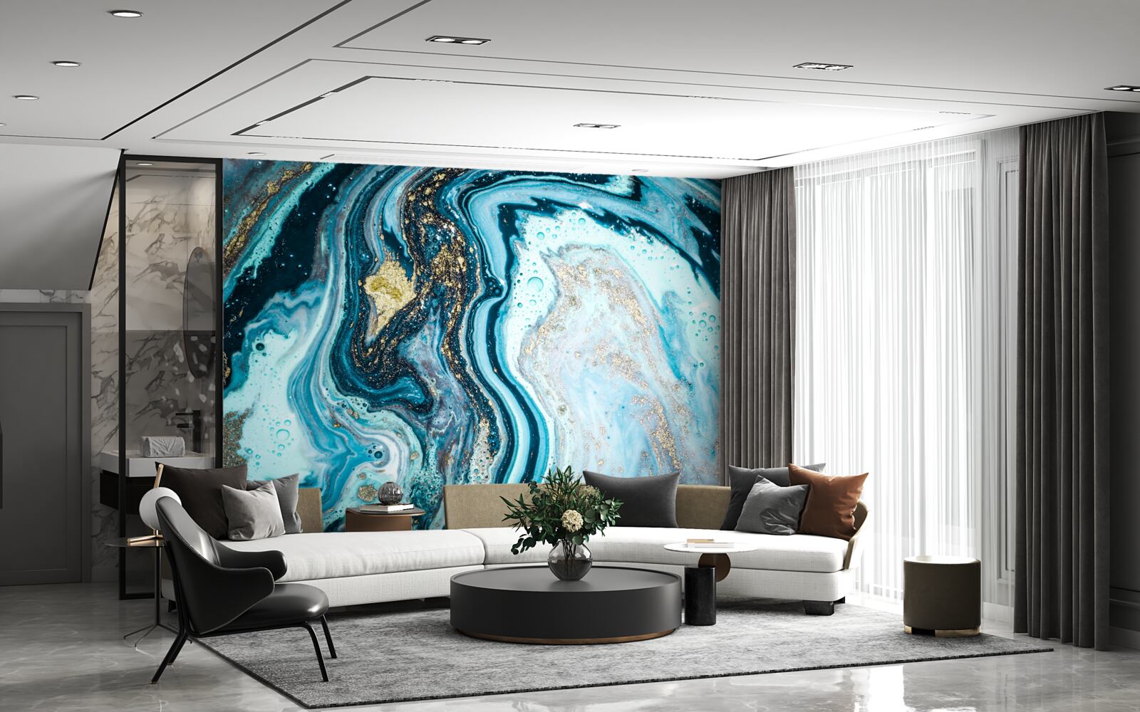 Papier peint imitation de la pierre turquoise