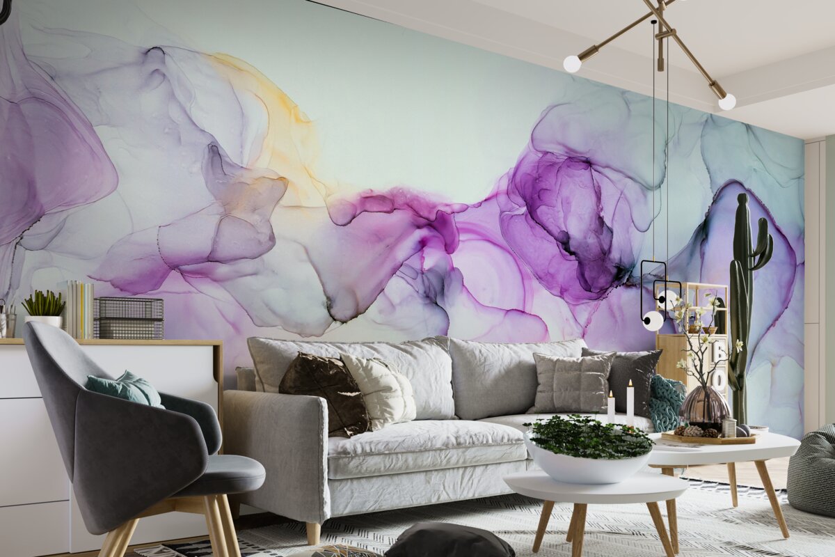 Papier peint taches de peinture aquarelle