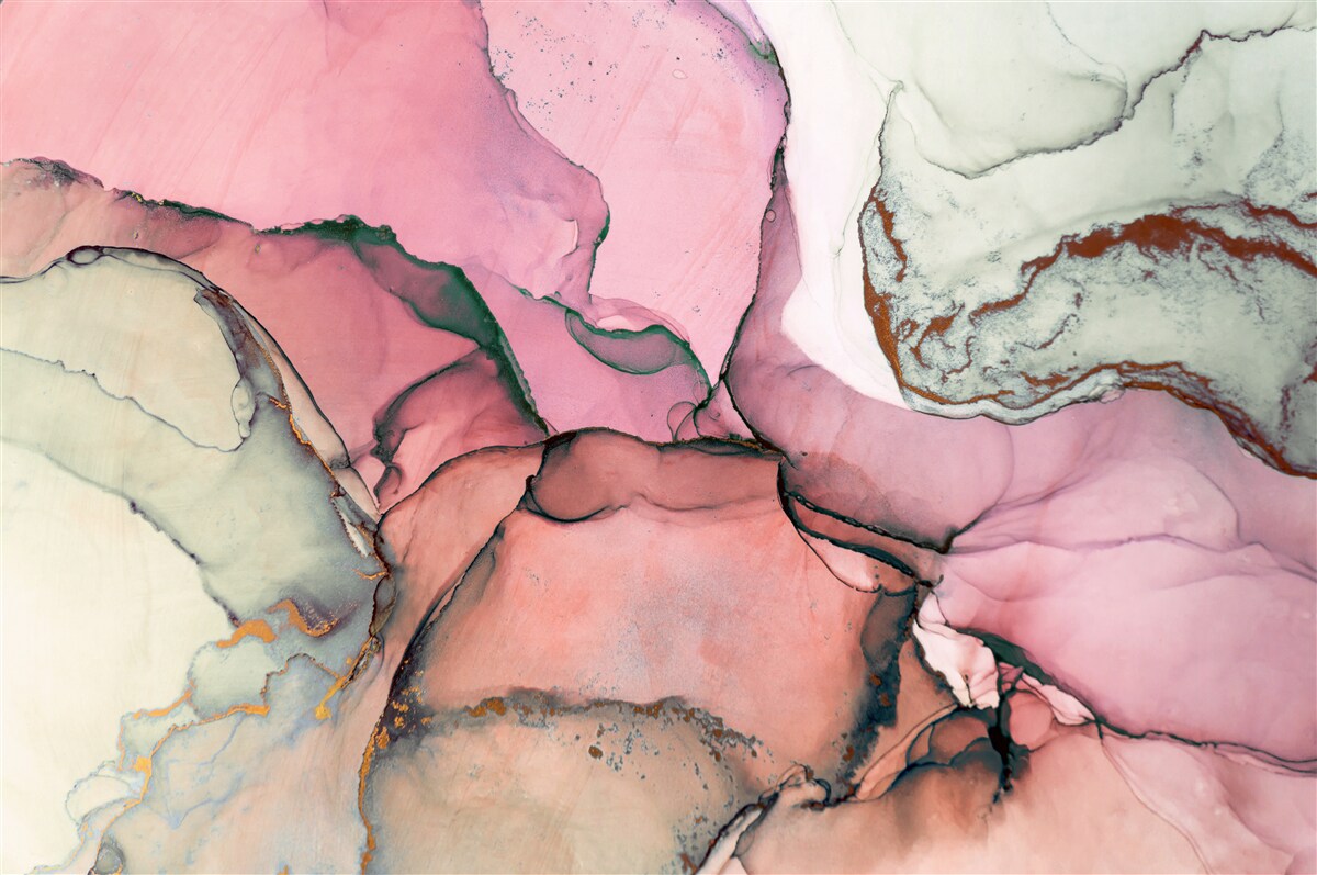 Papier peint marbre dans les tons de rose, inspiration abstraite
