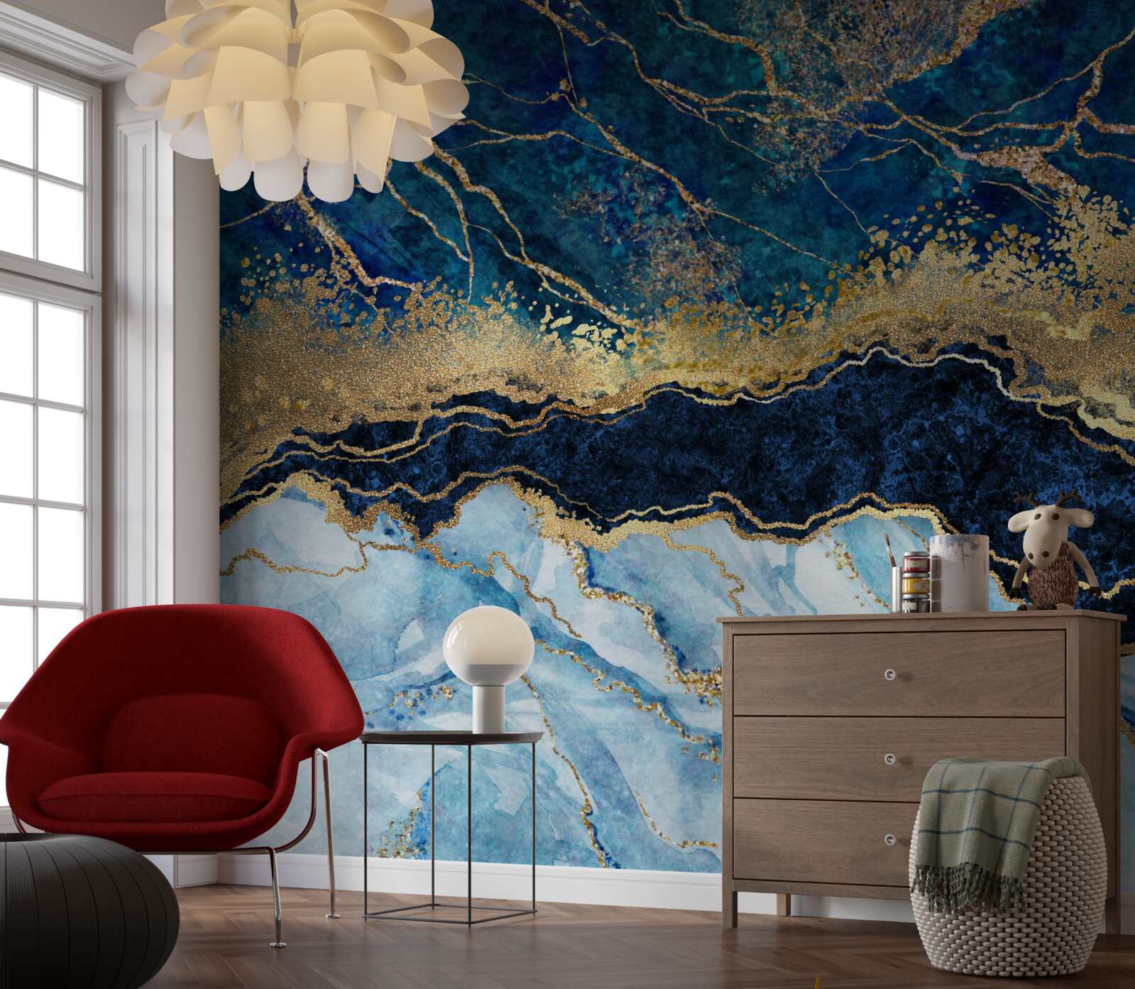 Papier peint fond de marbre bleu