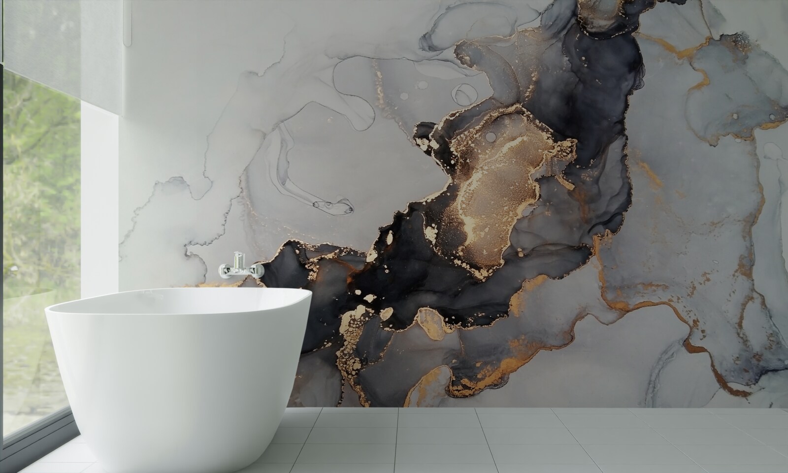 Papier peint élégant fond gris et noir à l'aspect luxueux