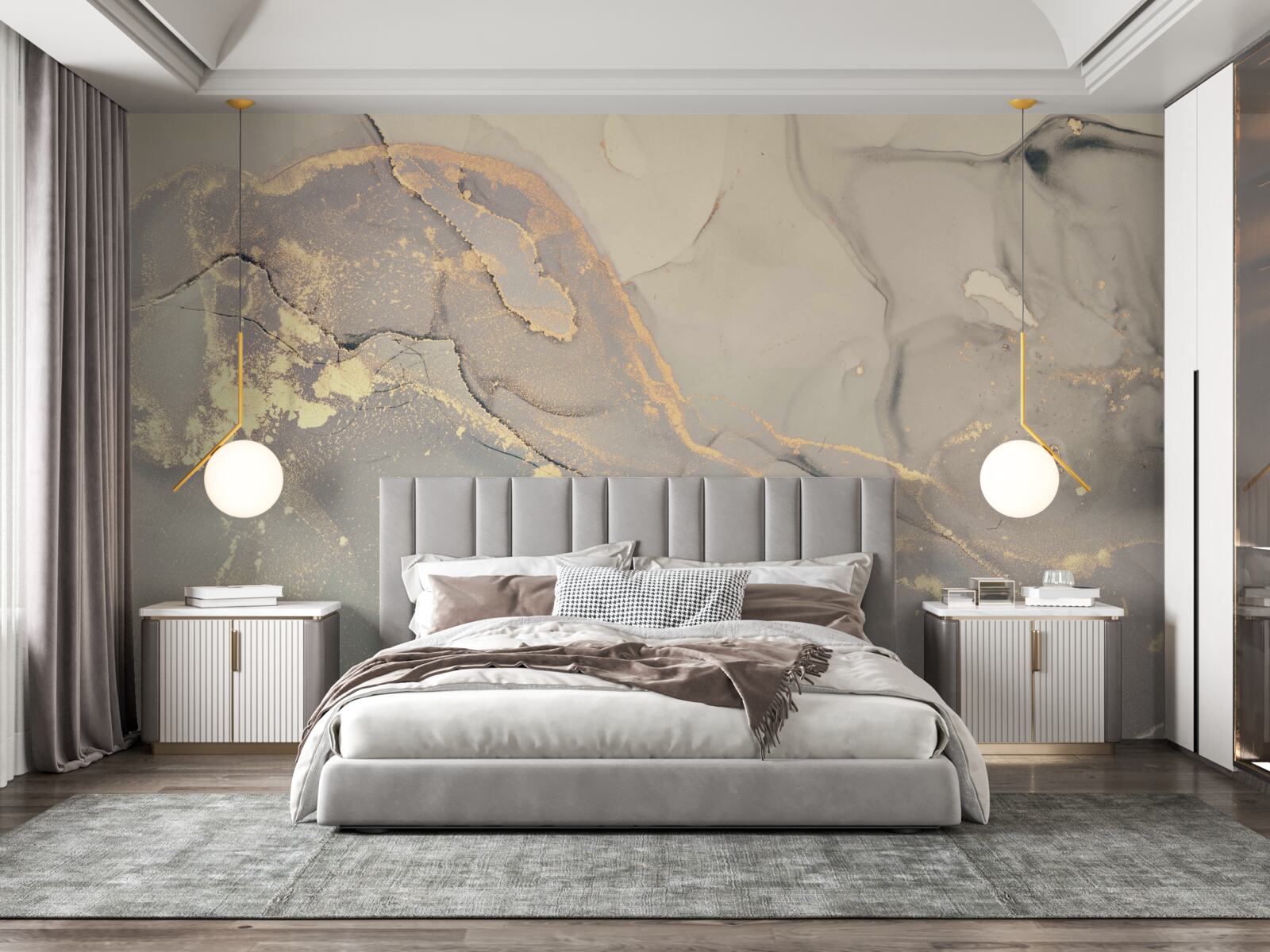 Papier peint fluide artistique à base d'encre