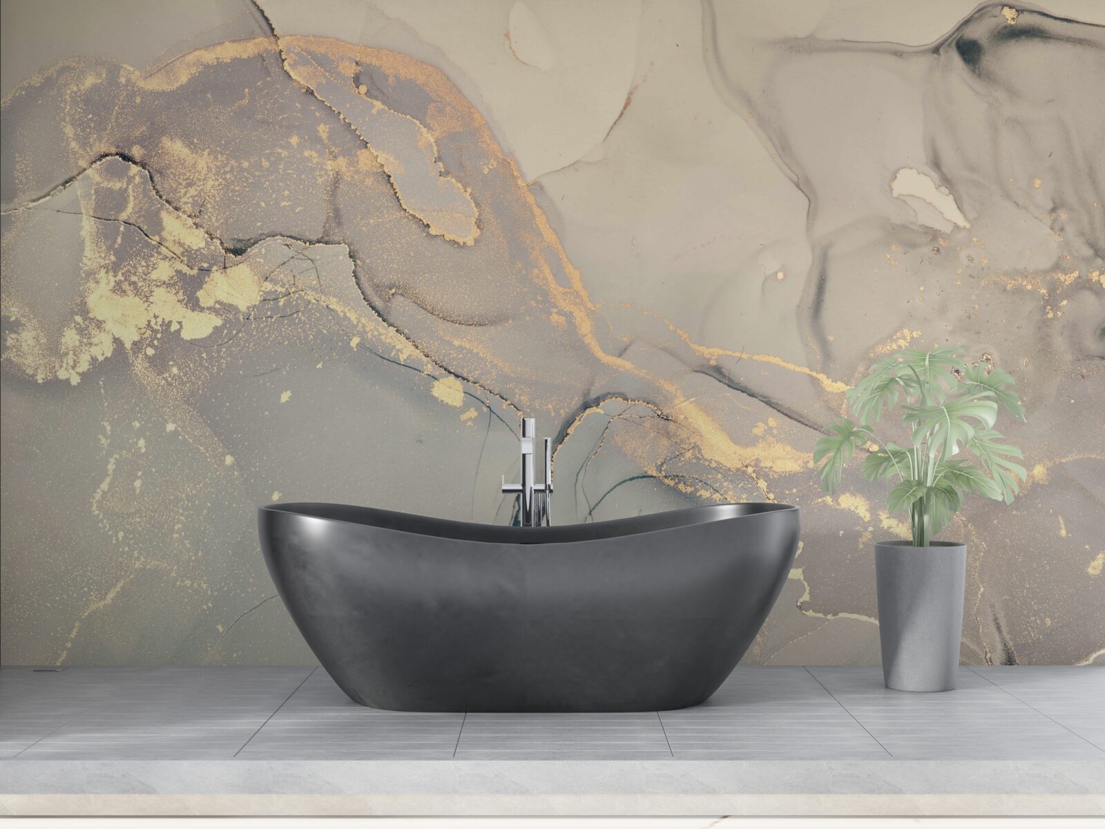 Papier peint fluide artistique à base d'encre