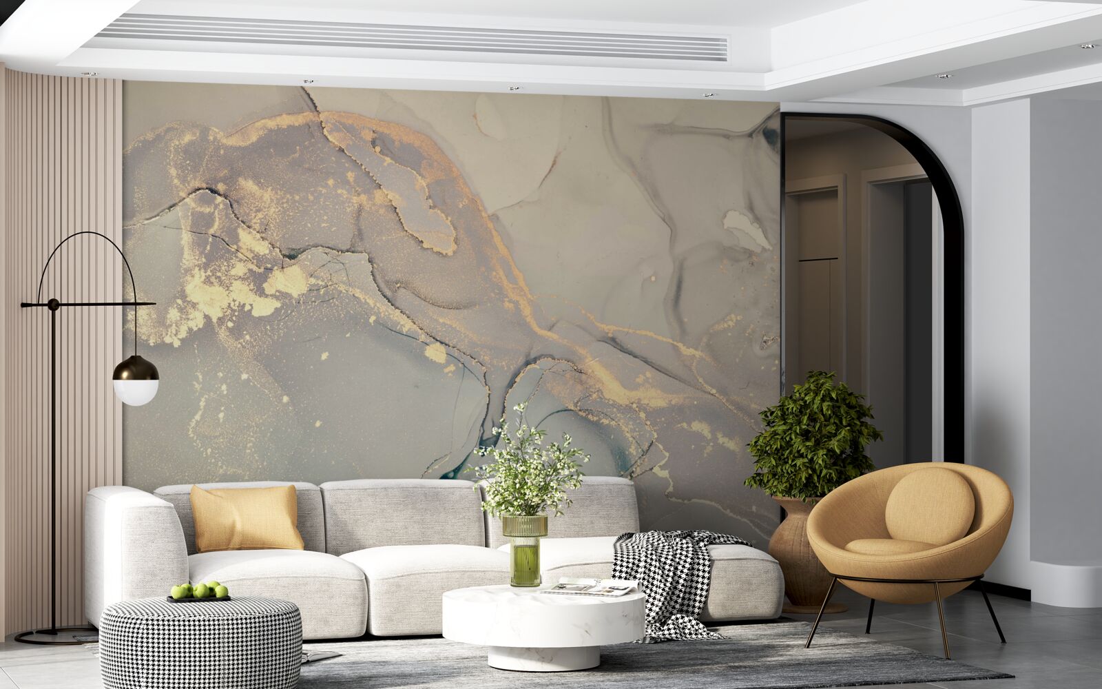 Papier peint fluide artistique à base d'encre