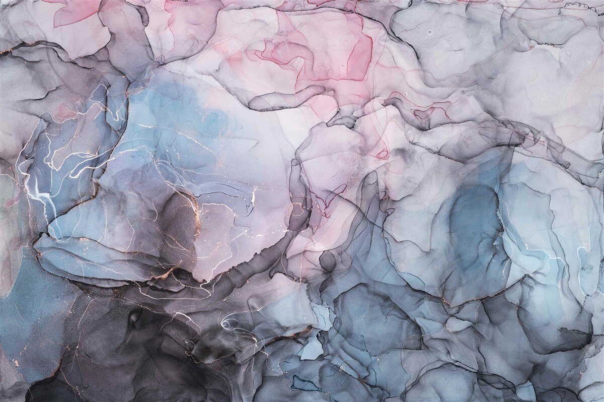 Papier peint marbre abstrait dans les tons de rose et de bleu