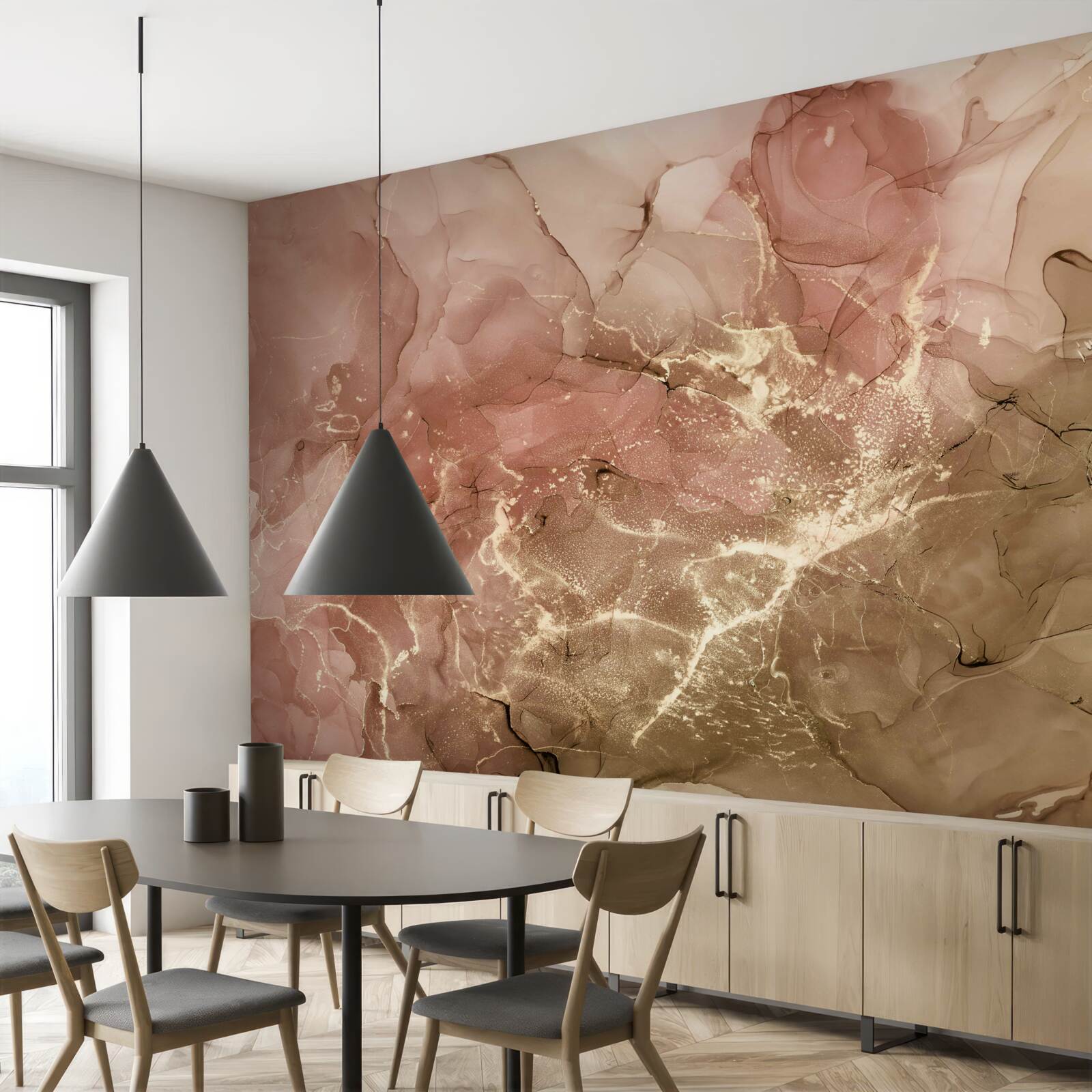 Papier peint liquide rose pêche